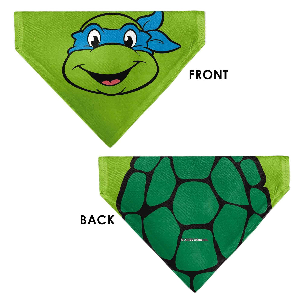 Pet Bandana - Ninja Turtles Leonardo Face and Turtle Shell Character Close-Up Green