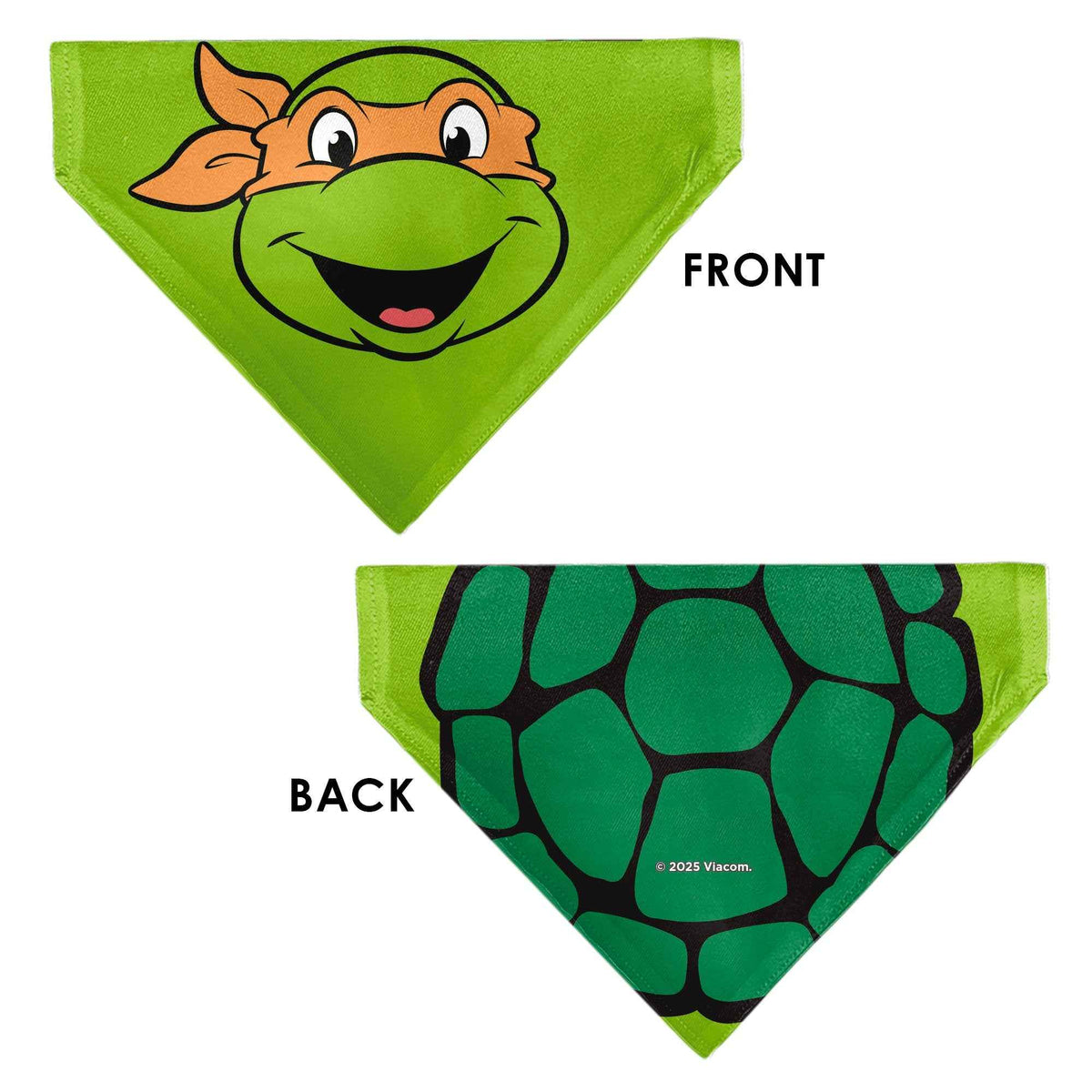 Pet Bandana - Ninja Turtles Michaelangelo Face and Turtle Shell Character Close-Up Green