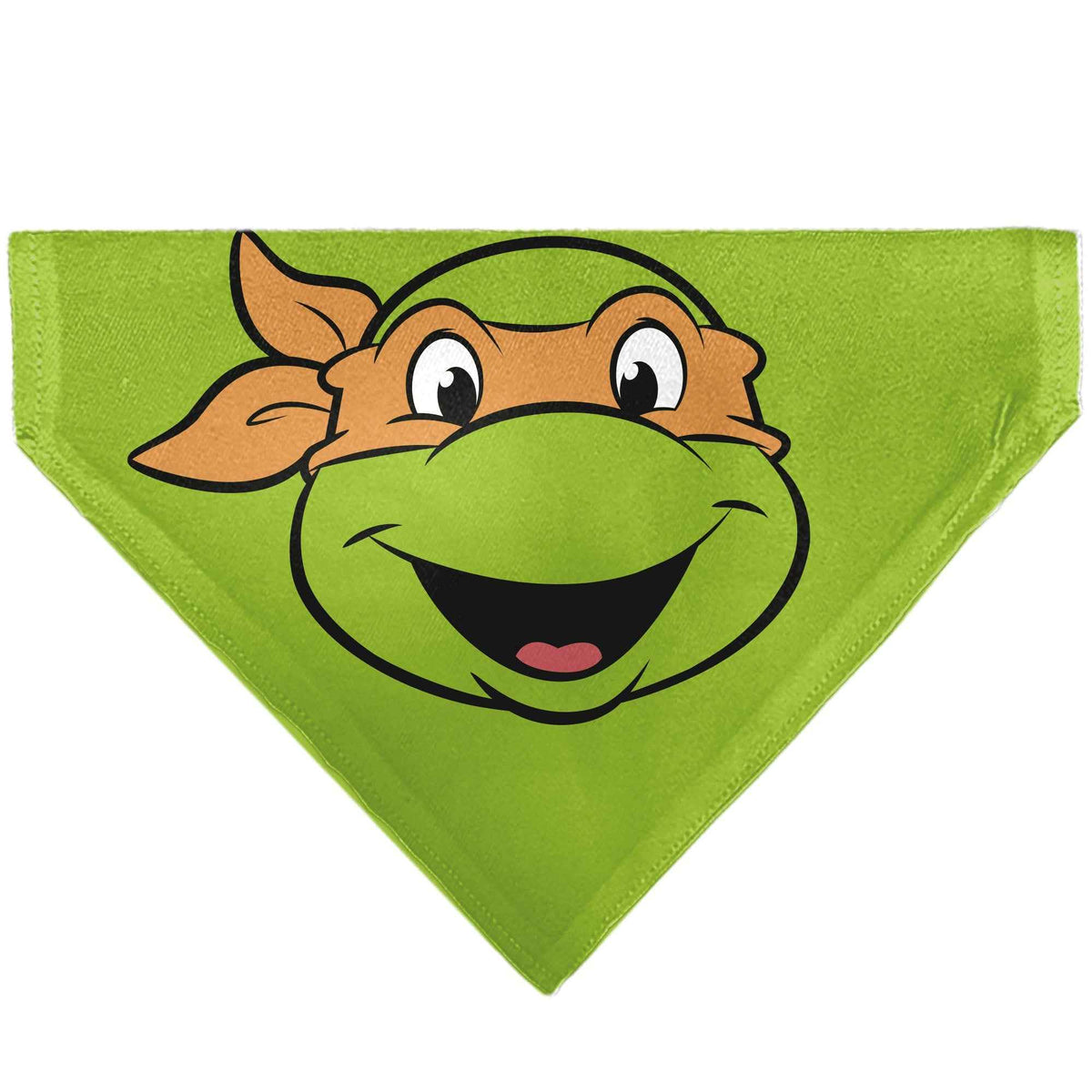 Pet Bandana - Ninja Turtles Michaelangelo Face and Turtle Shell Character Close-Up Green