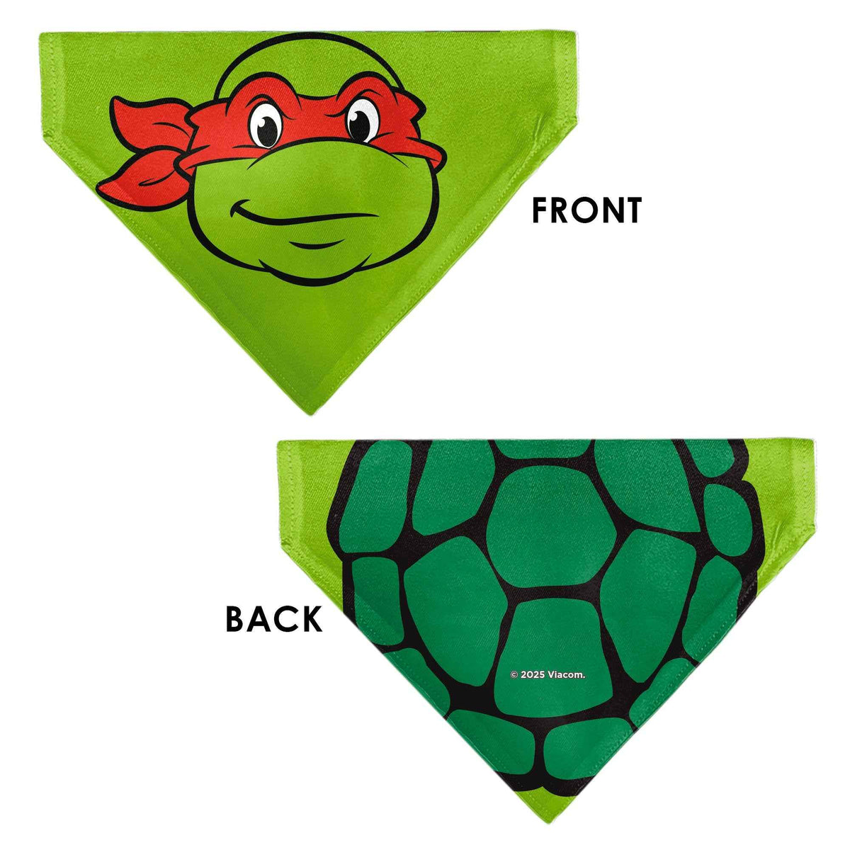 Pet Bandana - Ninja Turtles Raphael Face and Turtle Shell Character Close-Up Green