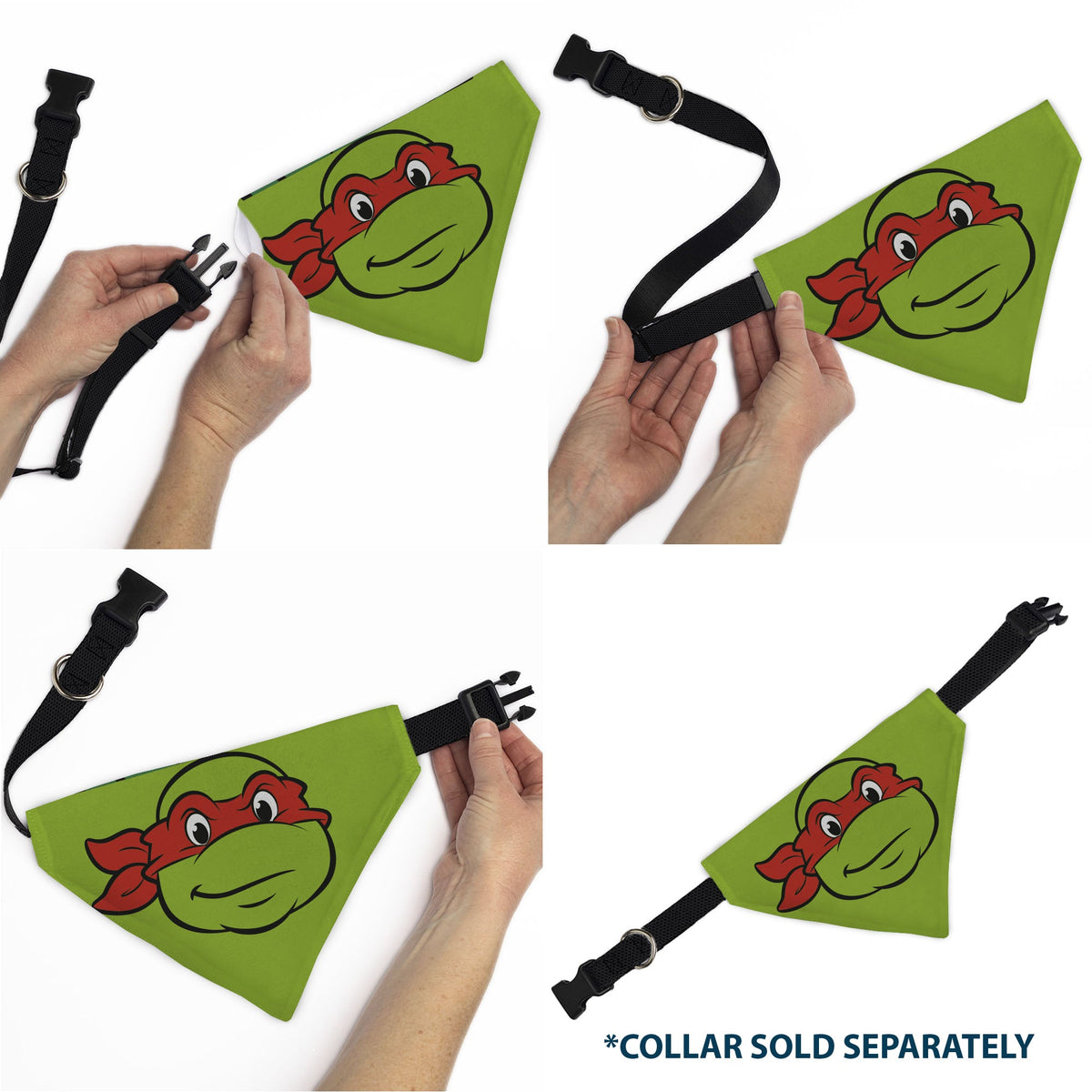 Pet Bandana - Ninja Turtles Raphael Face and Turtle Shell Character Close-Up Green | HT Animal Supply