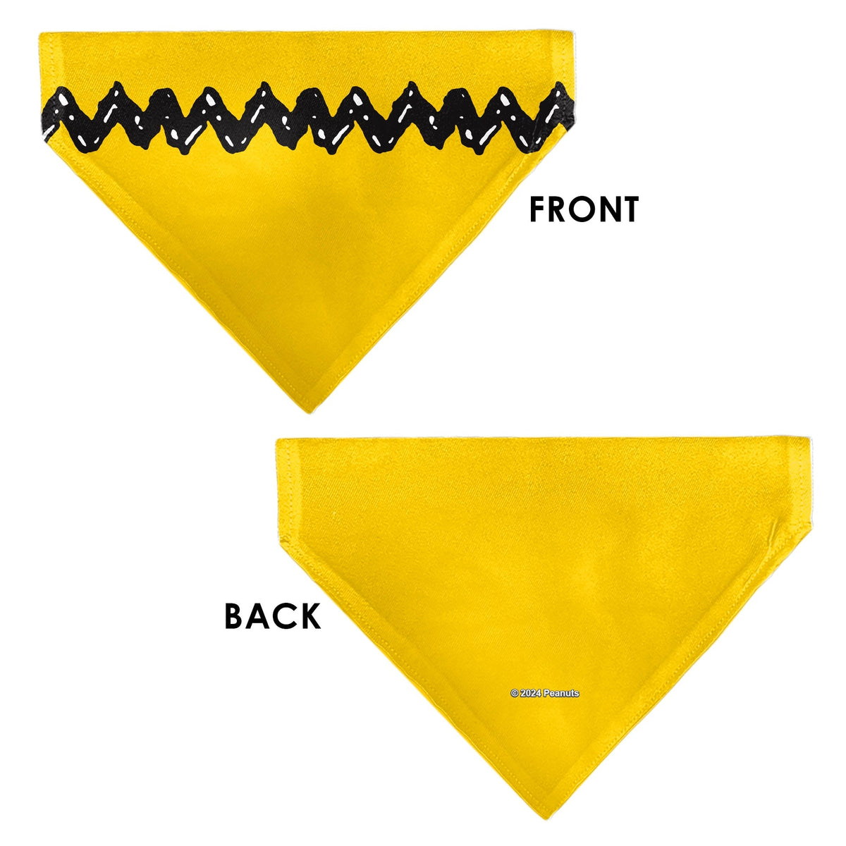 Pet Bandana - Peanuts Charlie Brown Zig Zag Stripe Yellow/Black 