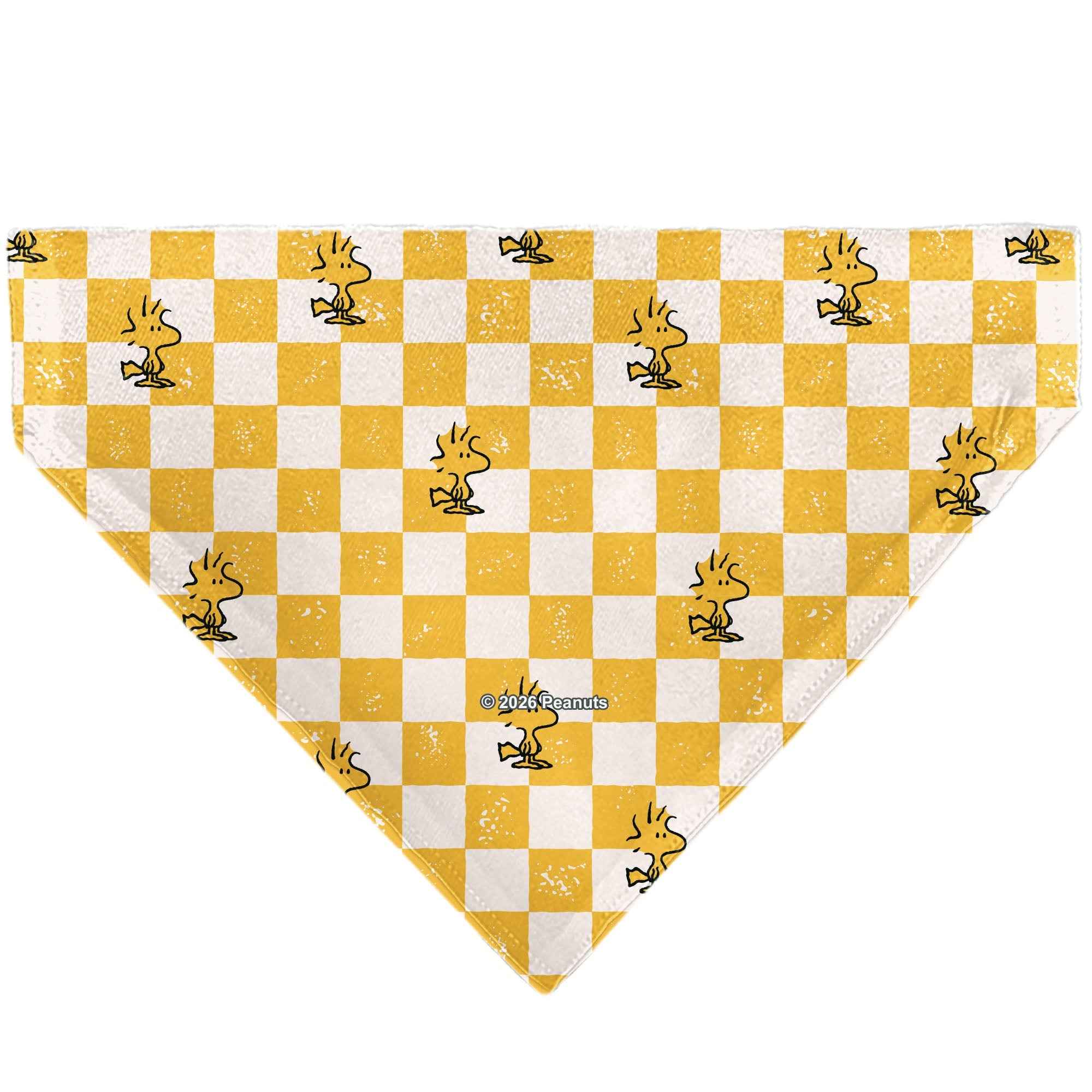 Buckle-Down Woodstock Checker Pose Pet Bandana – Peanuts Fan Gear Yellow/White