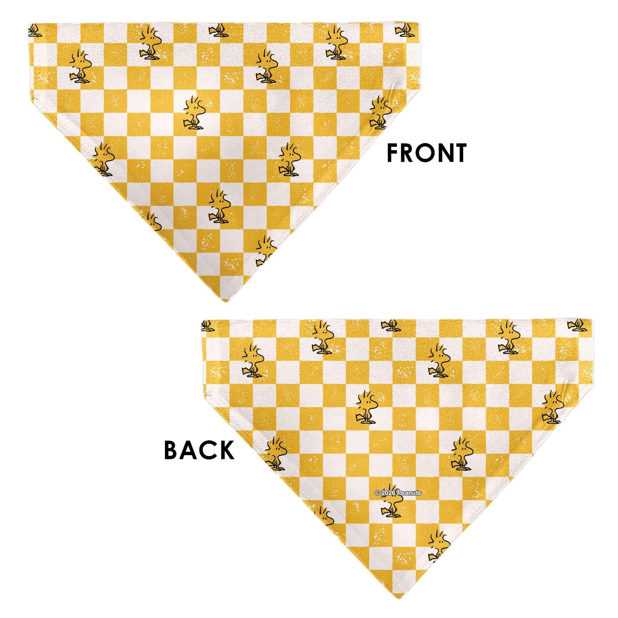Buckle-Down Woodstock Checker Pose Pet Bandana – Peanuts Fan Gear Yellow/White