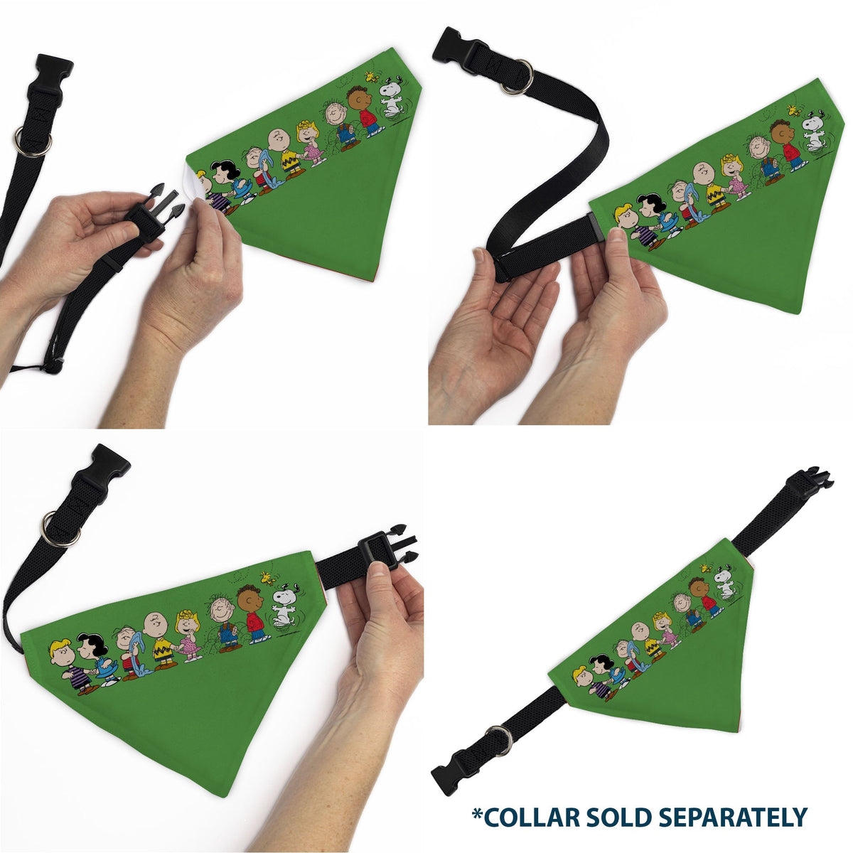 Pet Bandana - Peanuts Gang Group Pose Green 