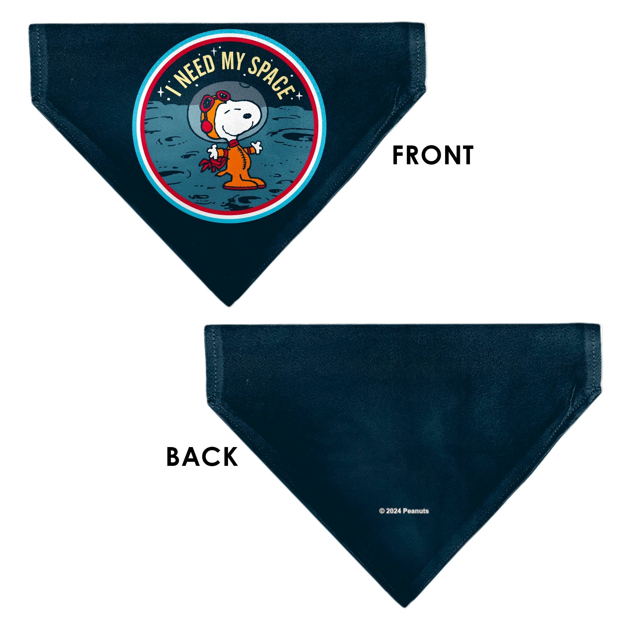Pet Bandana - Peanuts Astronaut Snoopy I NEED MY SPACE Pose Blue 