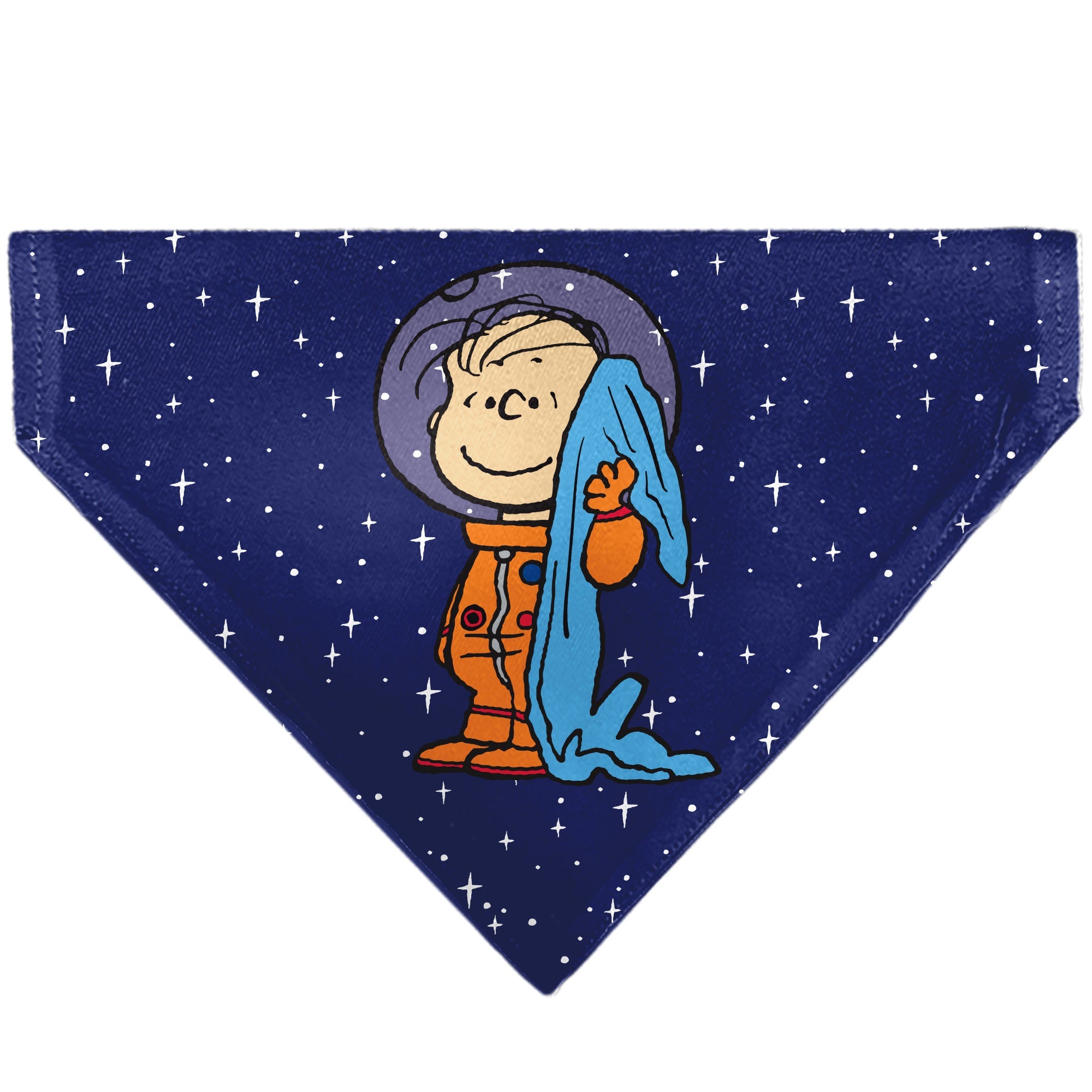 Pet Bandana - Peanuts Astronaut Linus Security Blanket Space Pose Blue | HT Animal Supply