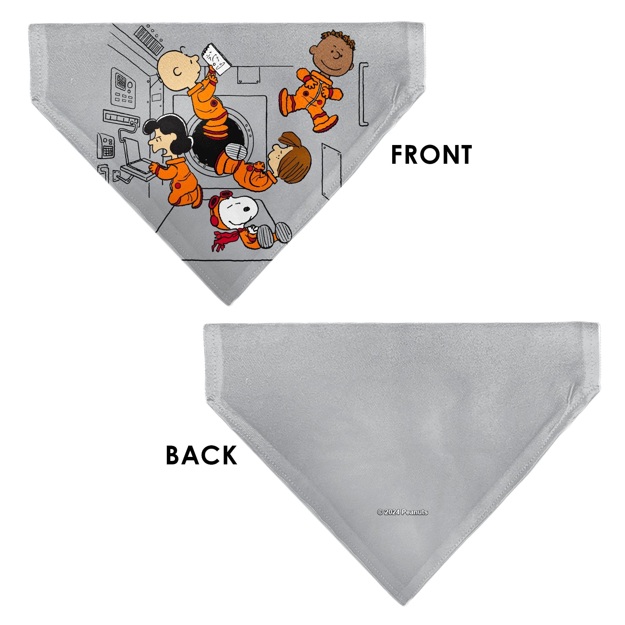 Pet Bandana - Peanuts Gang Floating Astronauts Group Pose Gray 