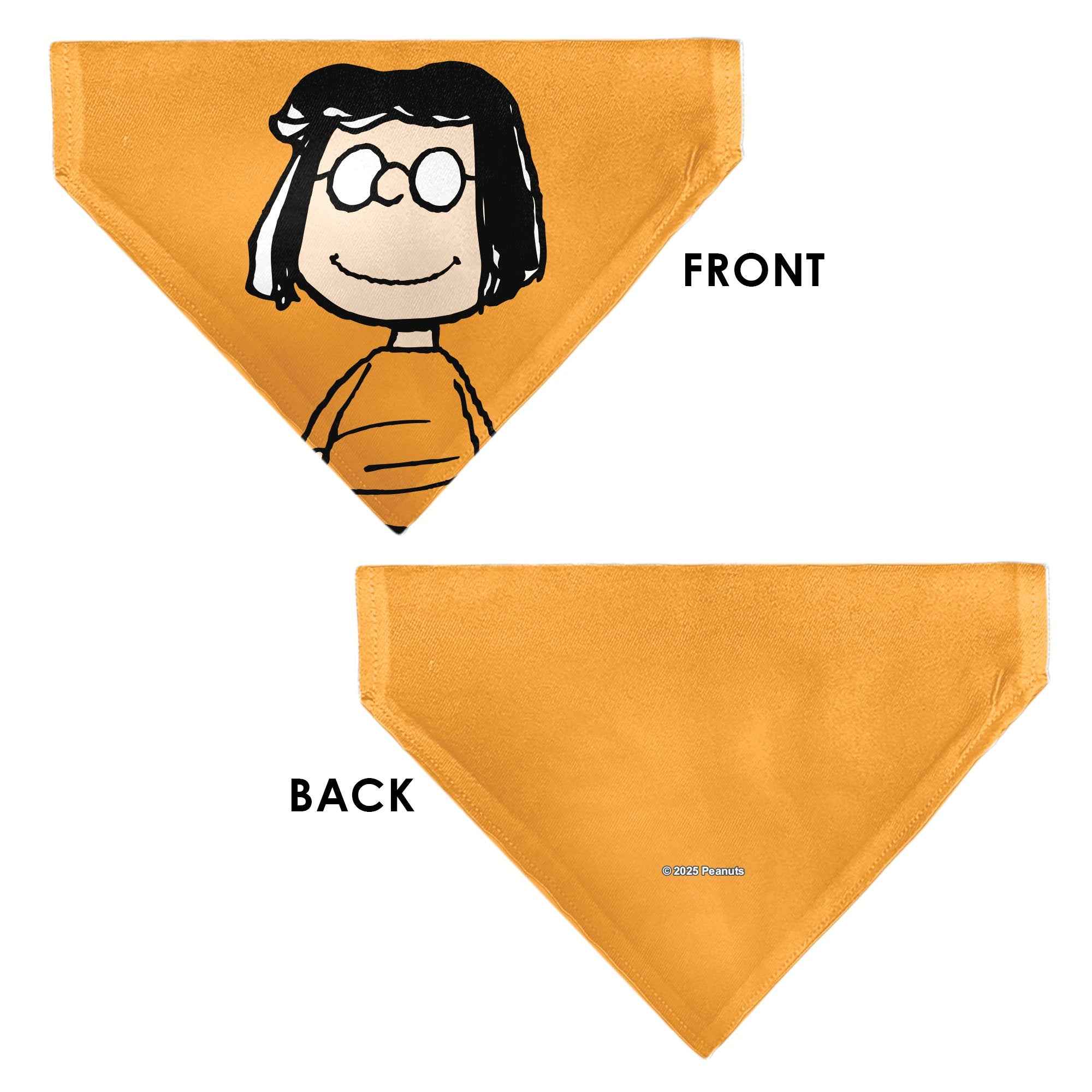 Buckle-Down Peanuts Marcie Smiling Face Pose Yellow Over-the-Collar Dog Bandana