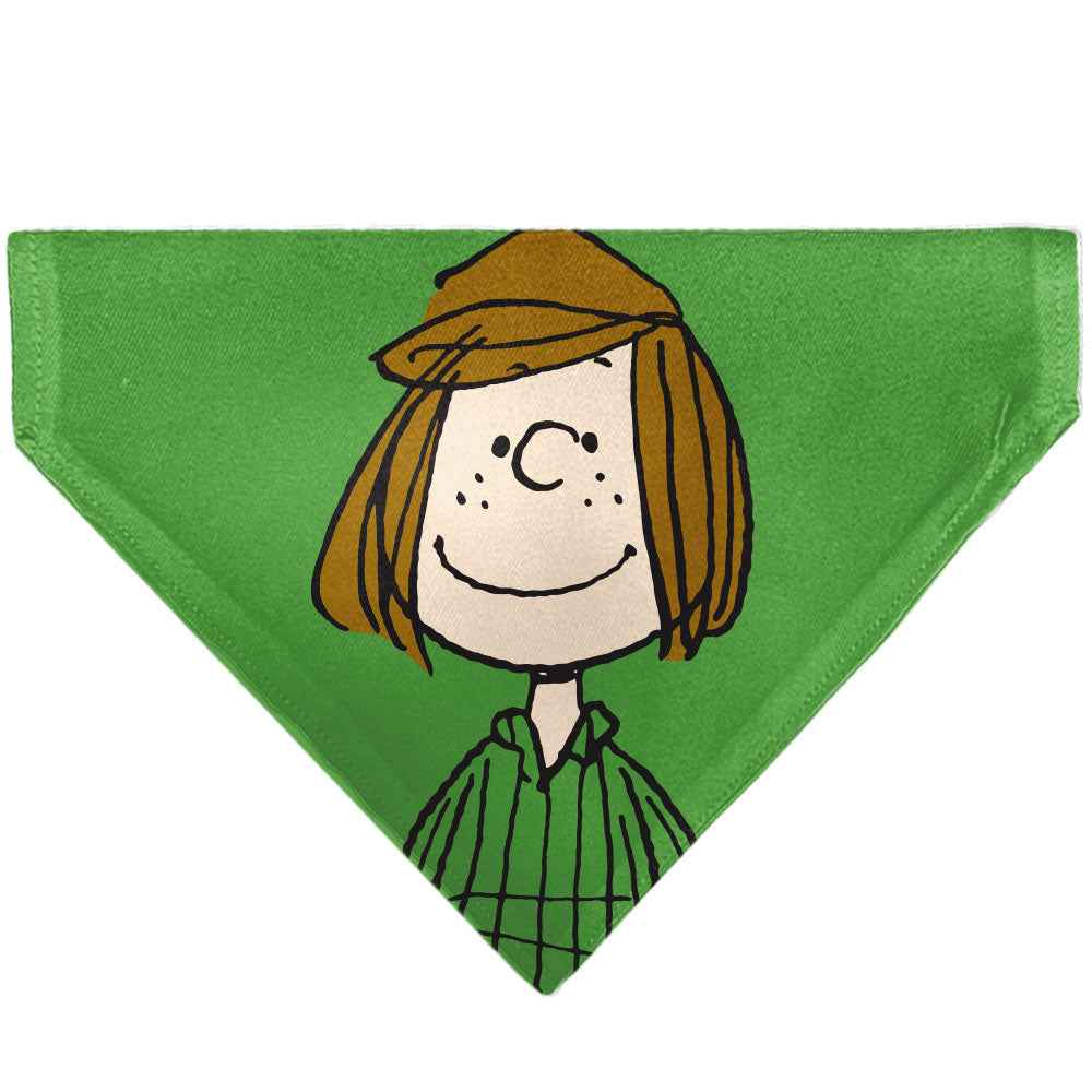 Buckle-Down Peanuts Peppermint Patty Smiling Face Pose Green Over-the-Collar Dog Bandana