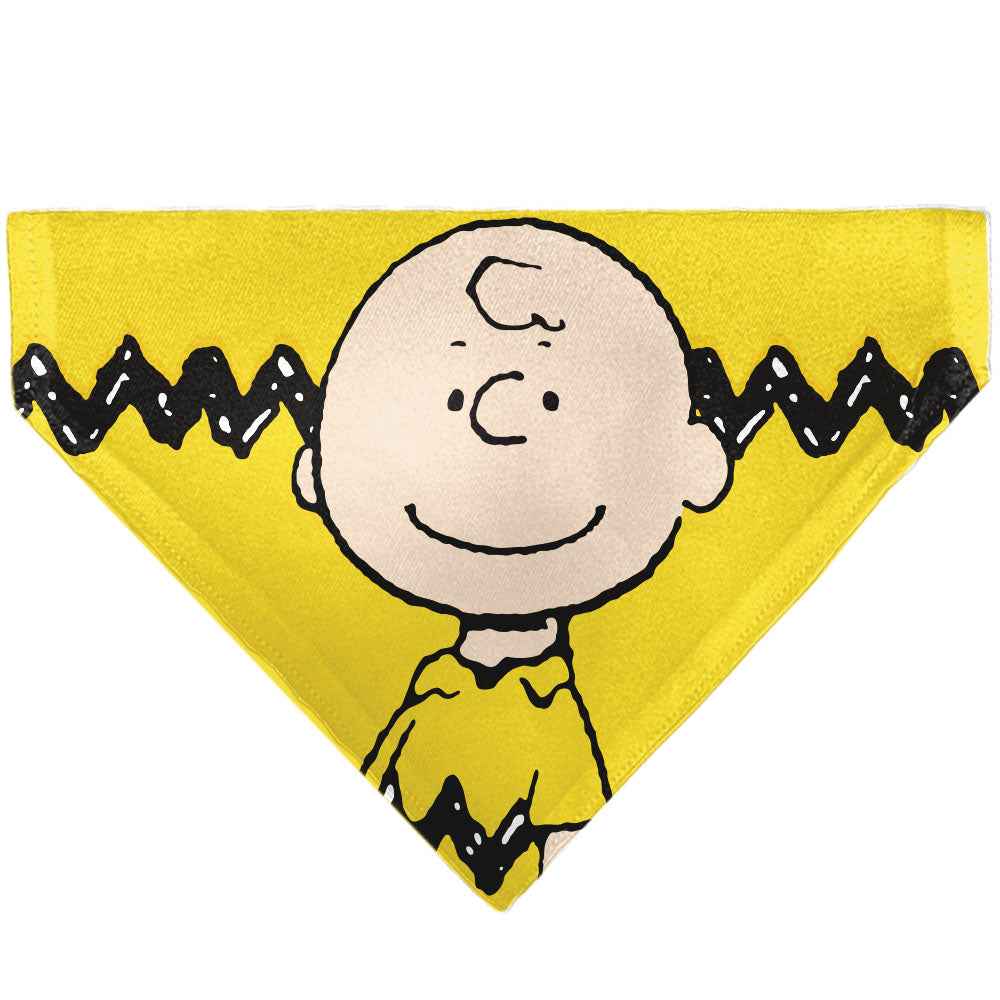 Buckle-Down Charlie Brown Smiling Face Stripe Pet Bandana – Peanuts Fan Gear Yellow