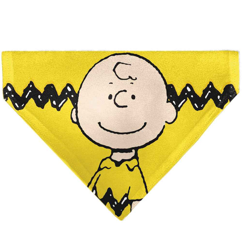 Buckle-Down Charlie Brown Smiling Face Stripe Pet Bandana – Peanuts Fan Gear Yellow
