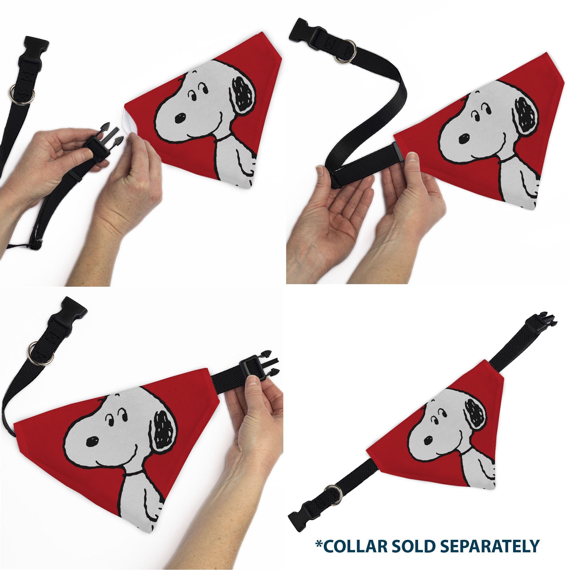 Buckle-Down Snoopy Smiling Face Pet Bandana – Peanuts Fan Gear Red