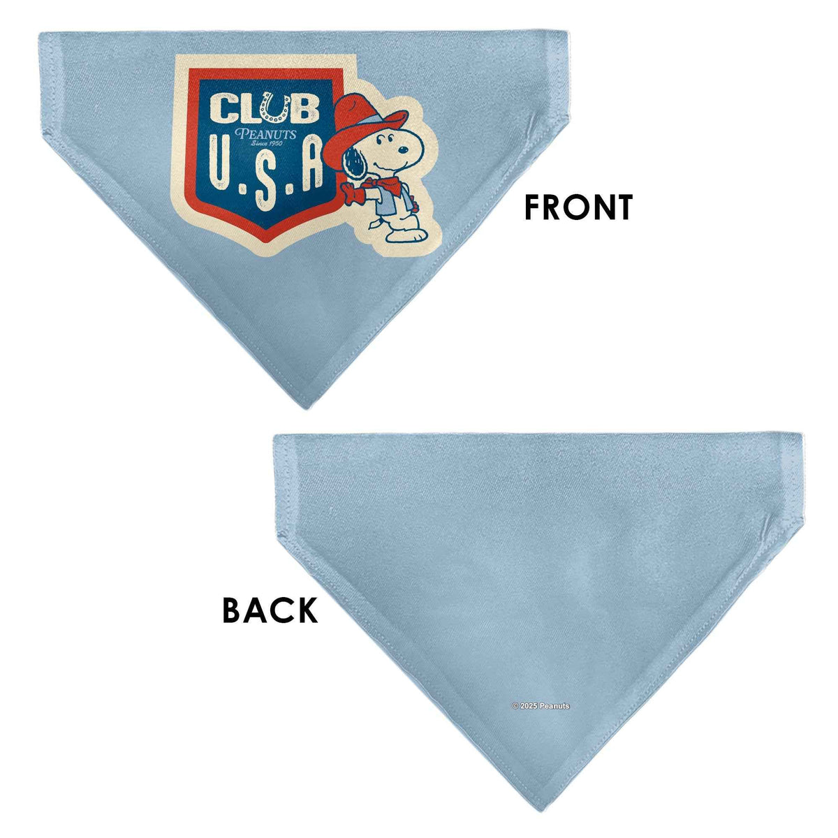 Snoopy Cowboy USA Pet Bandana – Peanuts Fan Gear Light Blue/Red/White