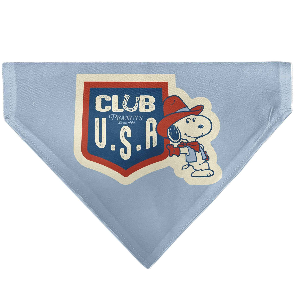 Snoopy Cowboy USA Pet Bandana – Peanuts Fan Gear Light Blue/Red/White