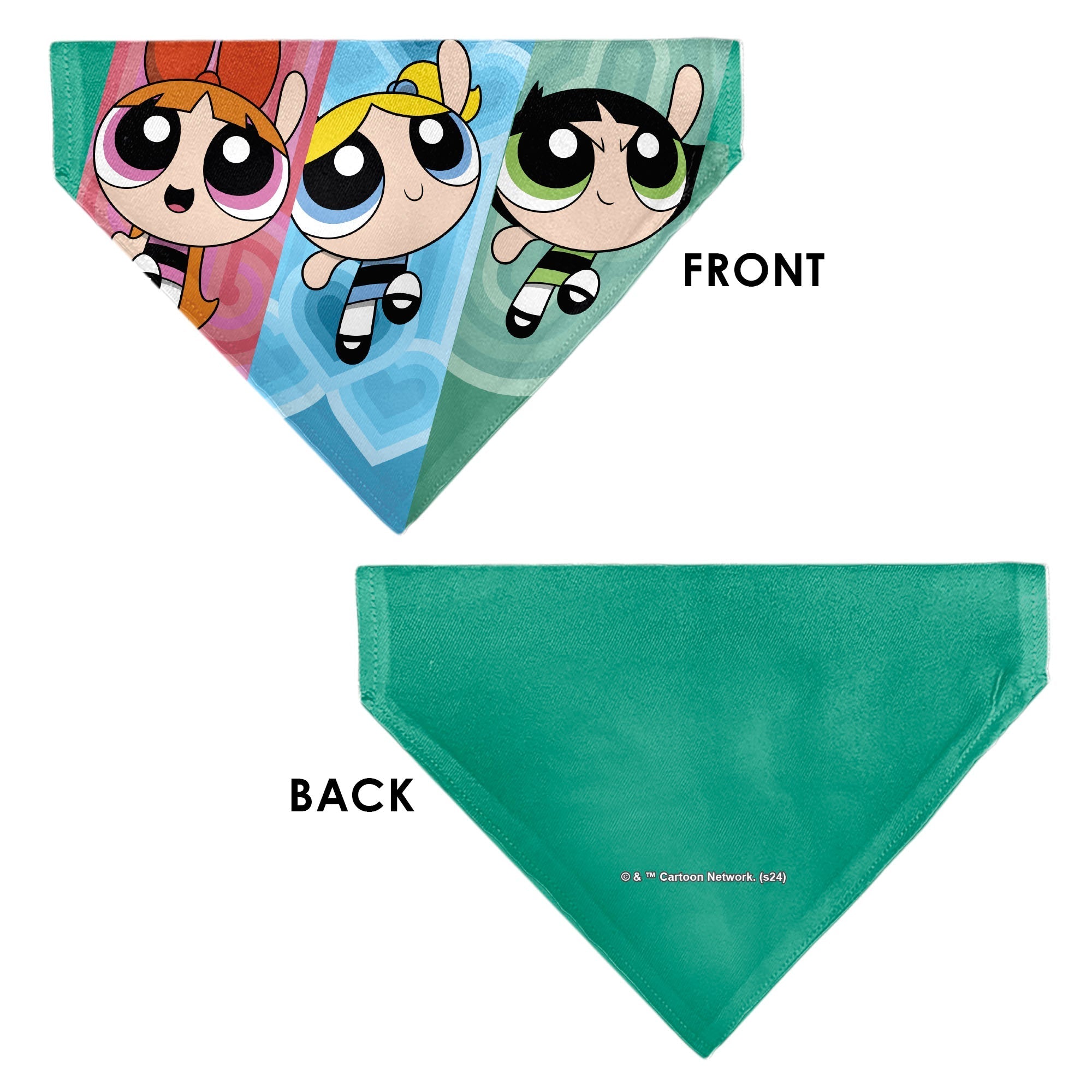 Pet Bandana - The Powerpuff Girls Flight Pose Pinks/Blues/Greens 