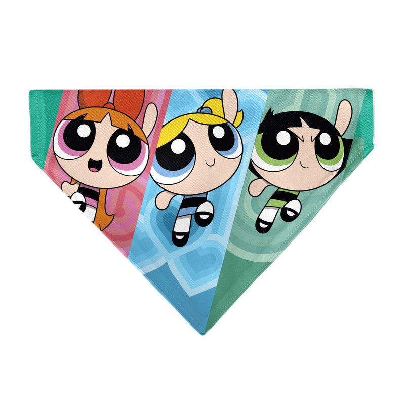 Pet Bandana - The Powerpuff Girls Flight Pose Pinks/Blues/Greens 