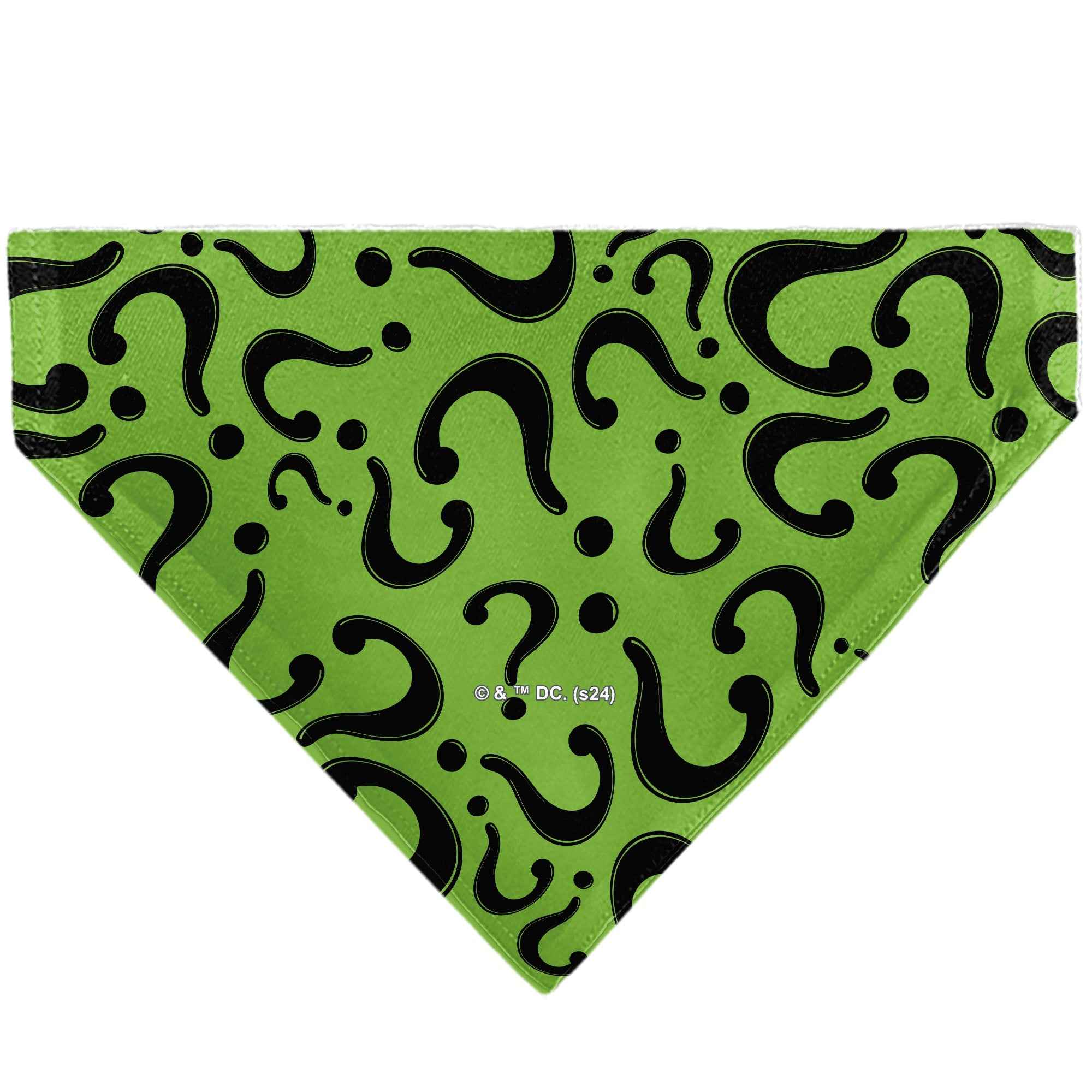 Buckle-Down The Riddler Question Mark Logo Scattered Green/Black Over-the-Collar Dog Bandana