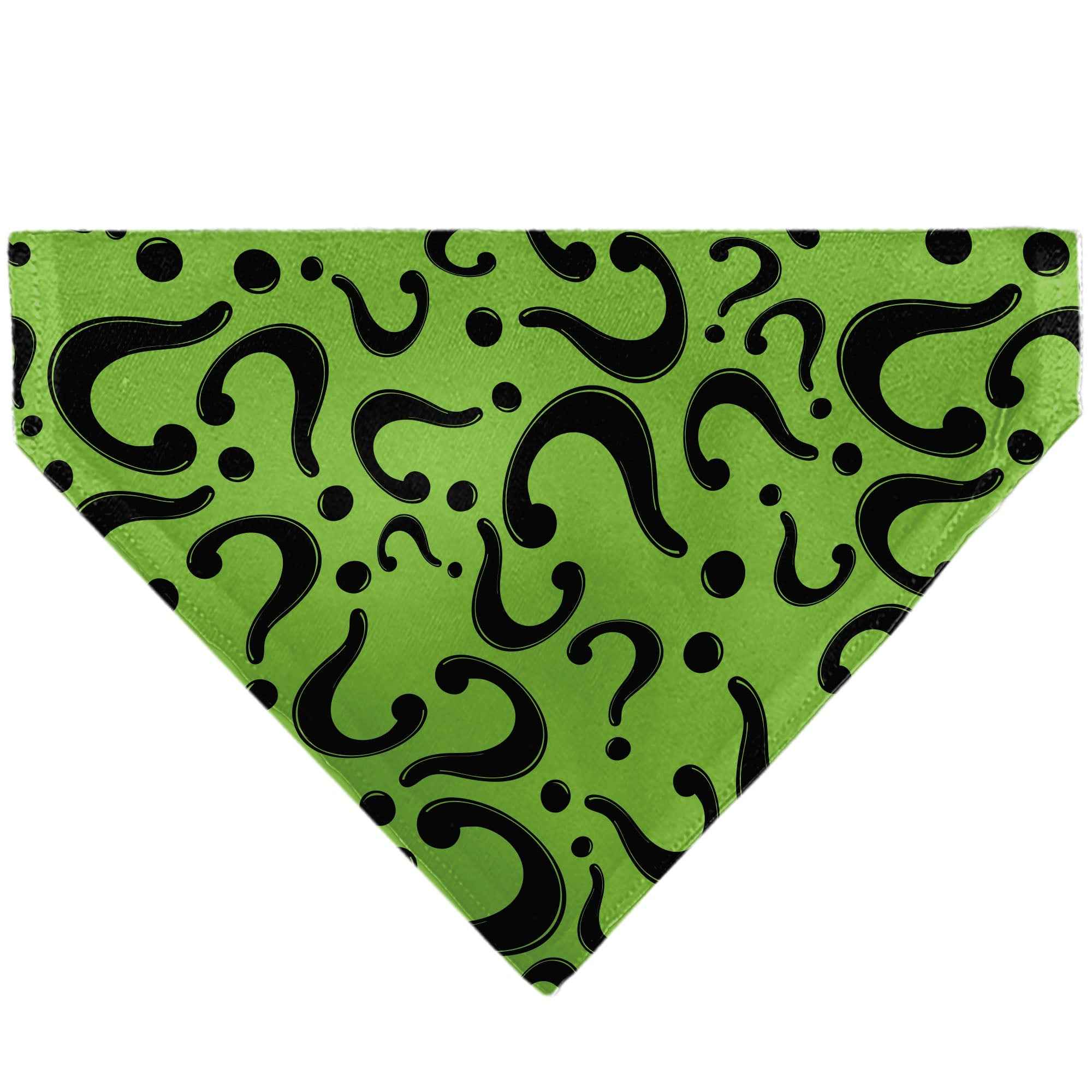 Buckle-Down The Riddler Question Mark Logo Scattered Green/Black Over-the-Collar Dog Bandana