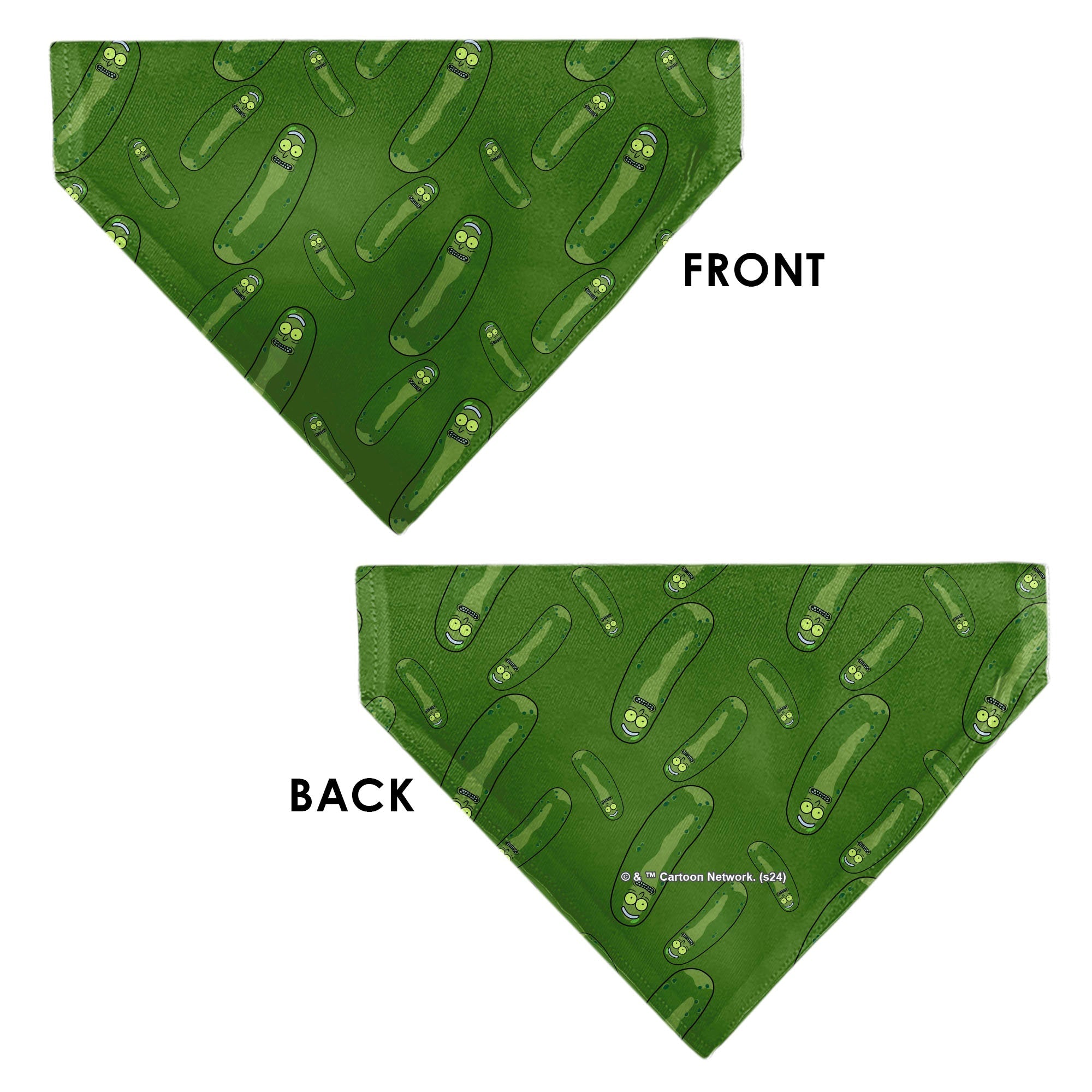 Pet Bandana - Rick and Morty Pickle Rick Pose Scattered Greens 