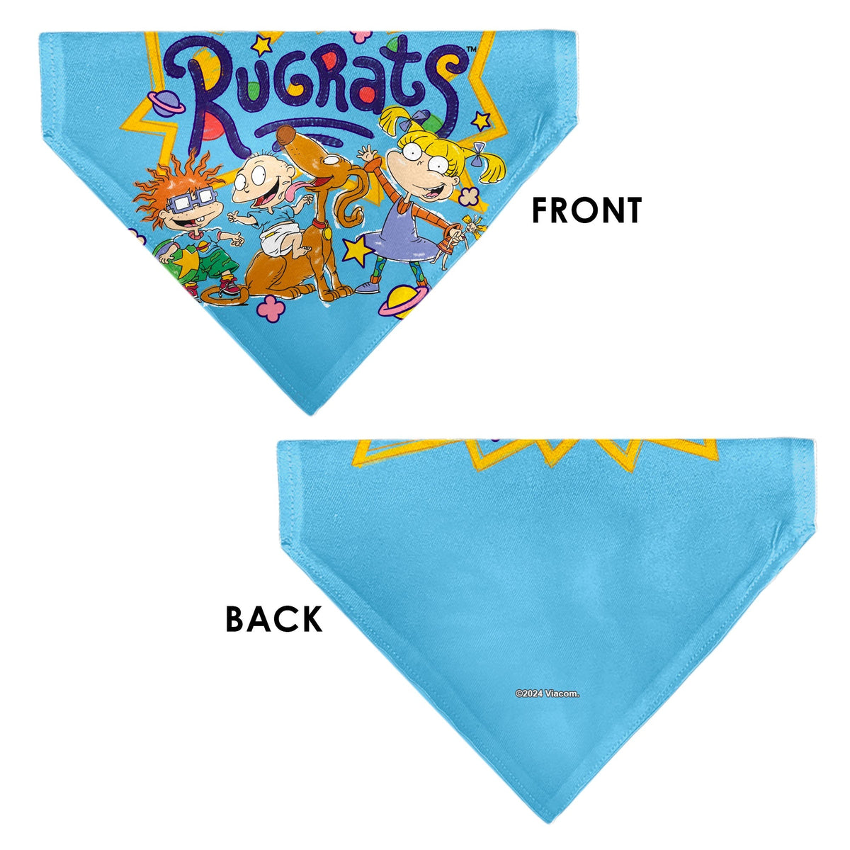 Pet Bandana - RUGRATS Four Character Group Pose and Title Logo Light Blue 