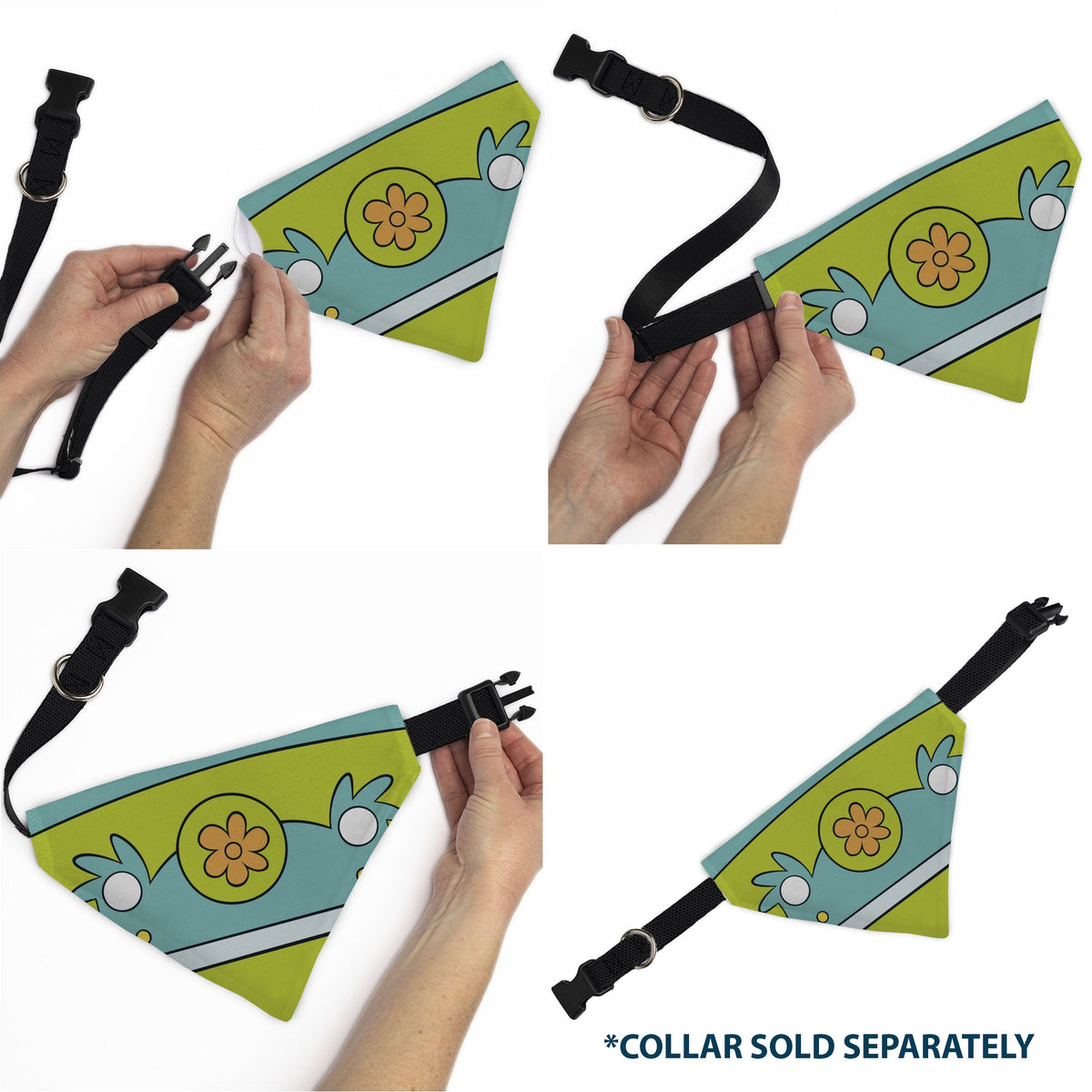 Pet Bandana - Scooby Doo THE MYSTERY MACHINE Logo Blues/Yellow/Orange | HT Animal Supply