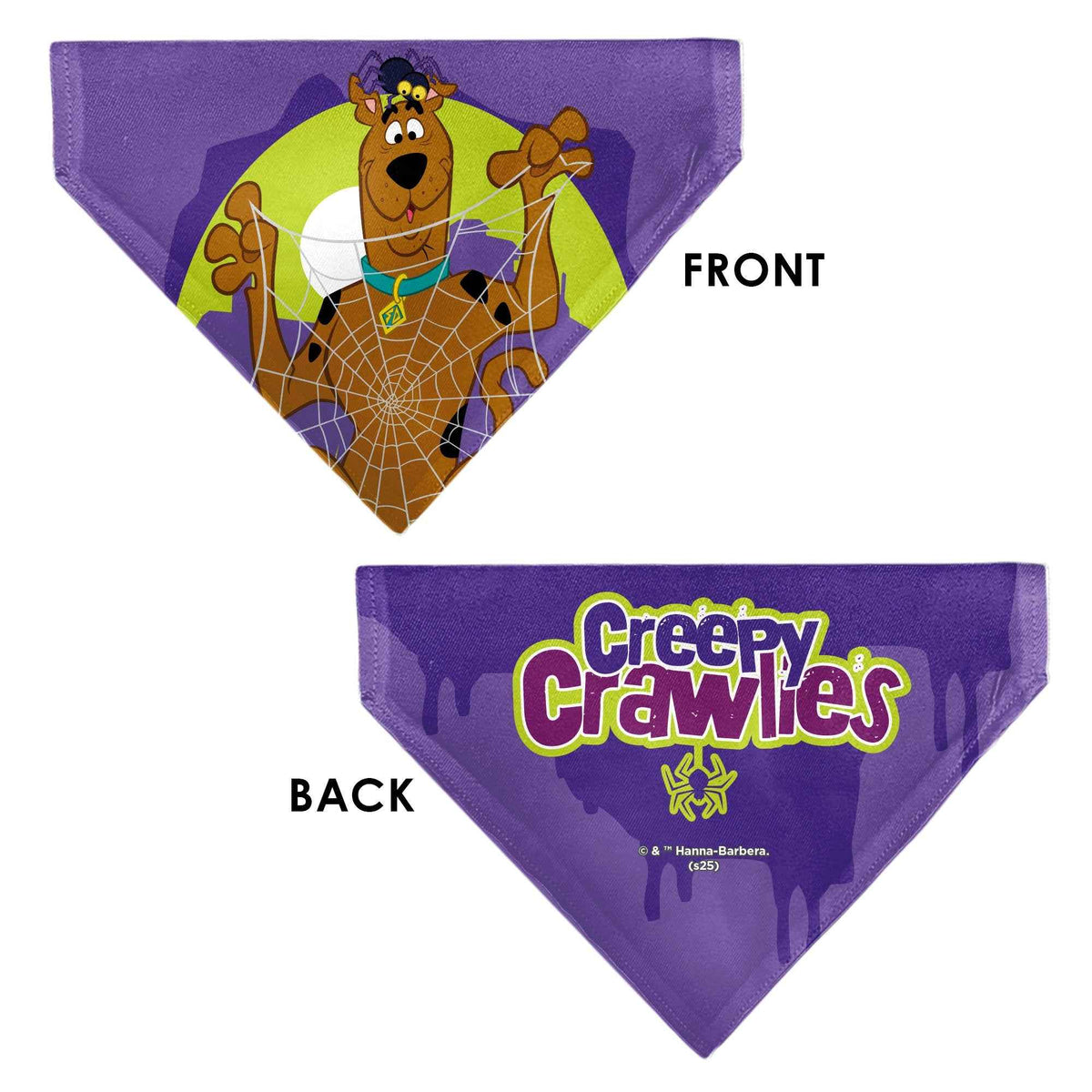 Pet Bandana - Scooby Doo Halloween Spider Web CREEPY CRAWLIES Pose Purples