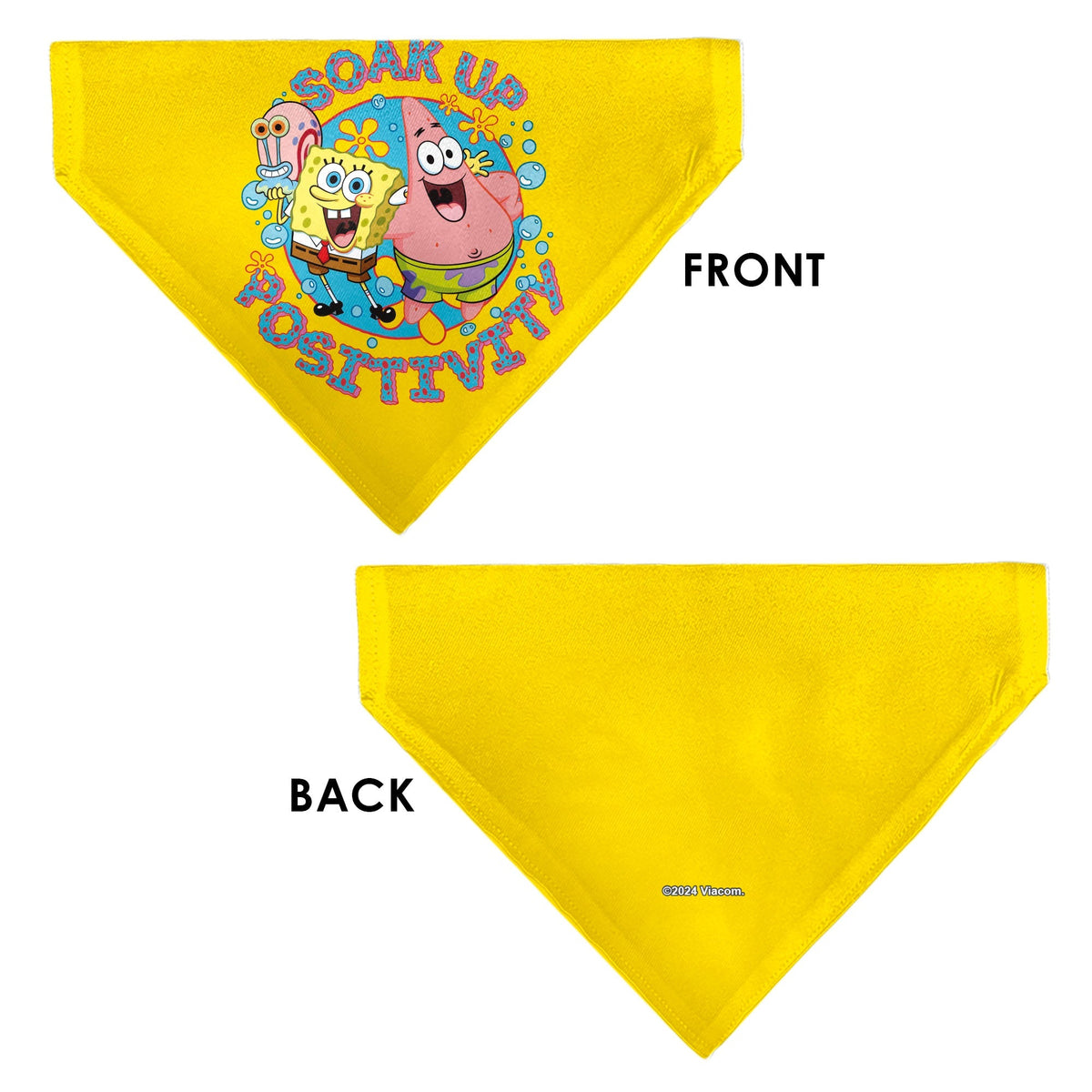 Pet Bandana - SpongeBob SquarePants and Friends SOAK UP POSITIVITY Pose Yellow 
