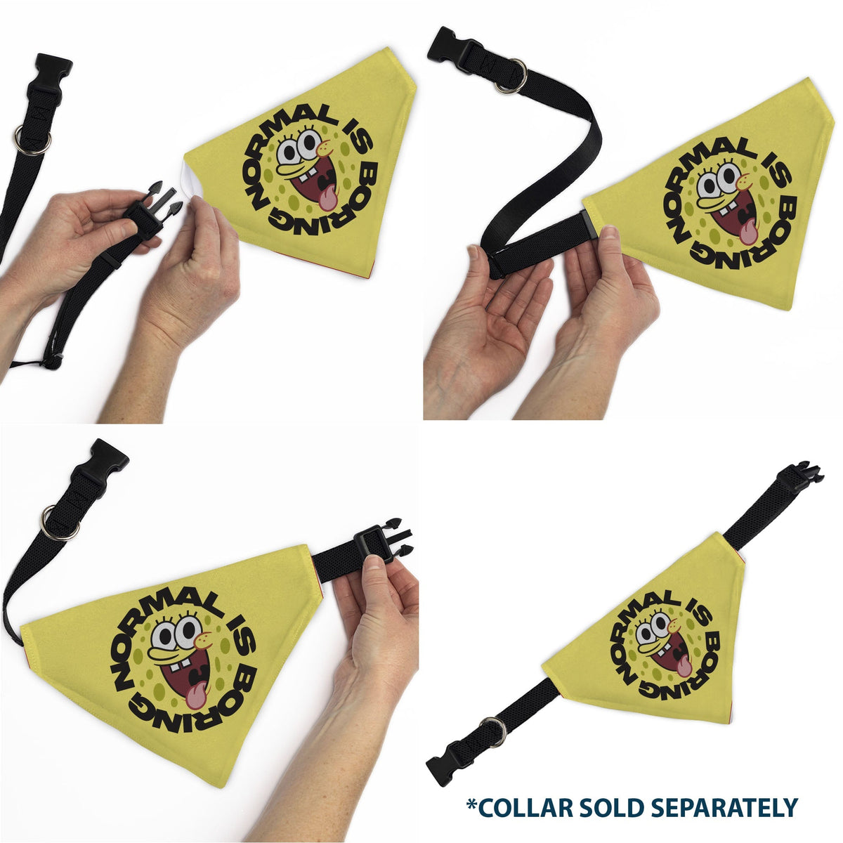 Pet Bandana - SpongeBob SquarePants NORMAL IS BORING Pose Yellows 
