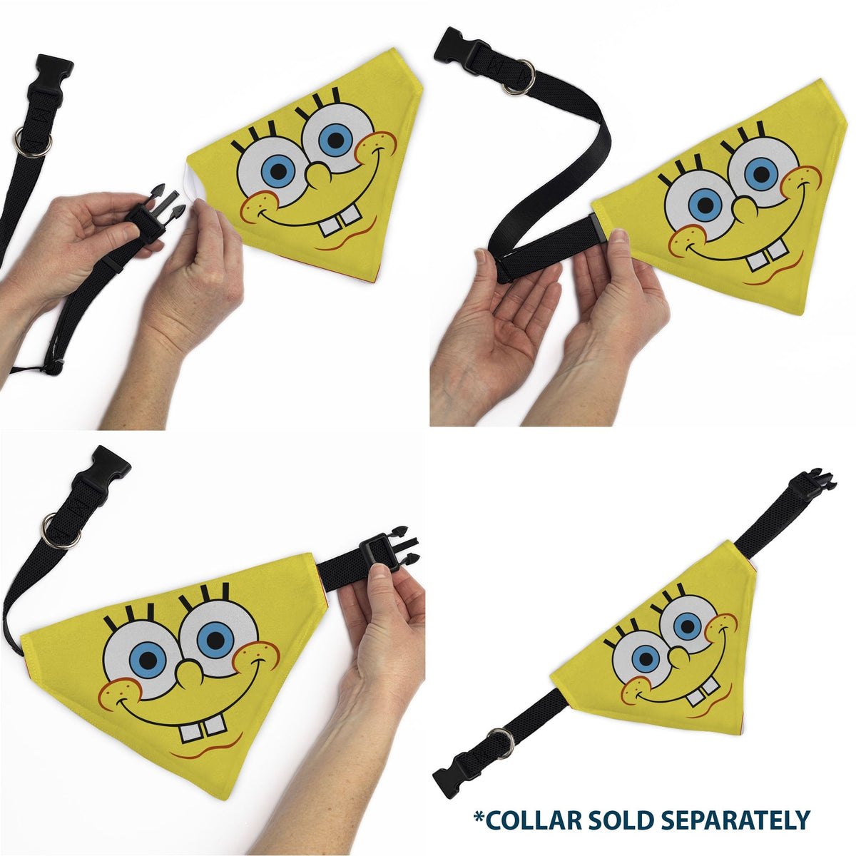 Pet Bandana - SpongeBob SquarePants Face Close-Up Yellow 