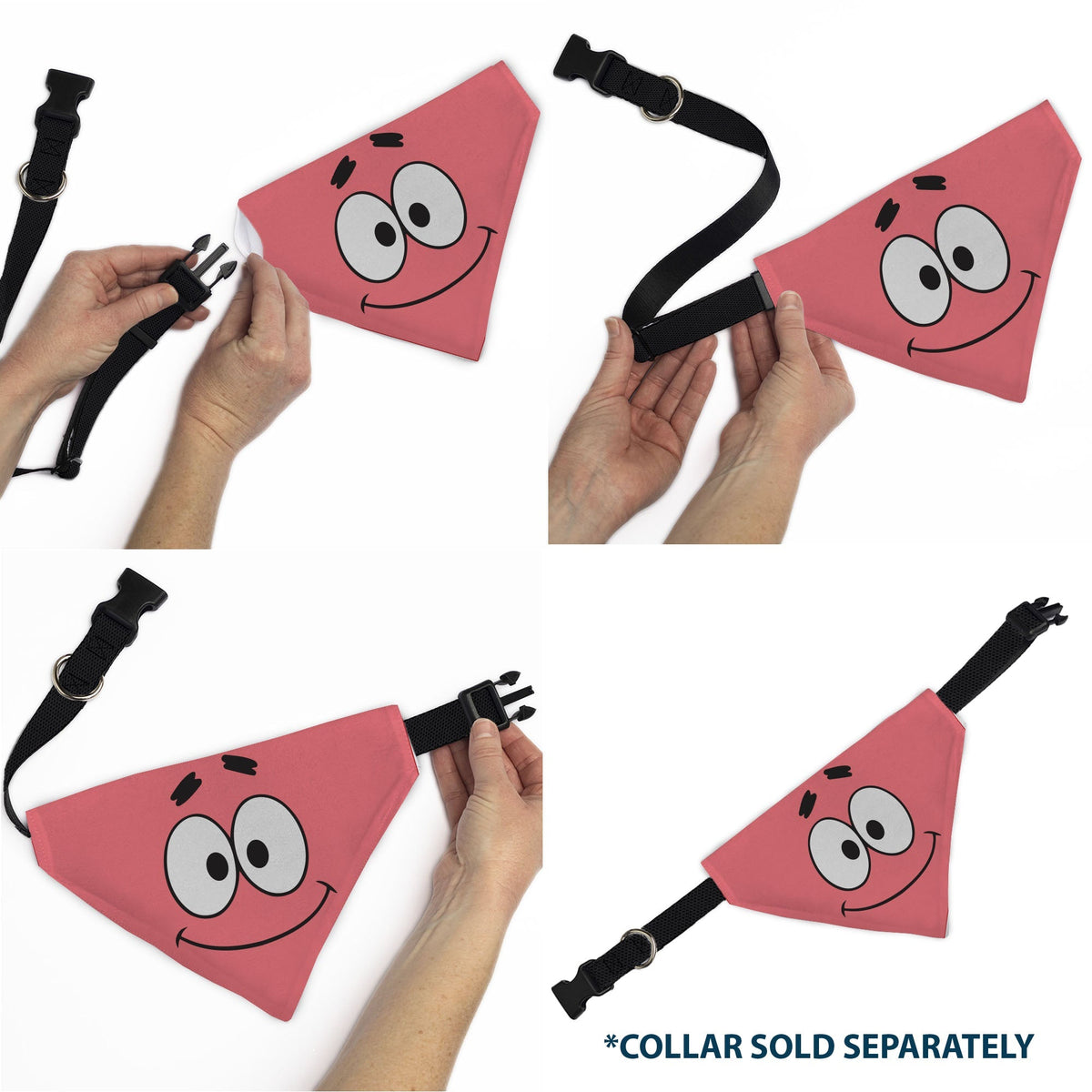 Pet Bandana - SpongeBob SquarePants Patrick Star Face Close-Up Pink 