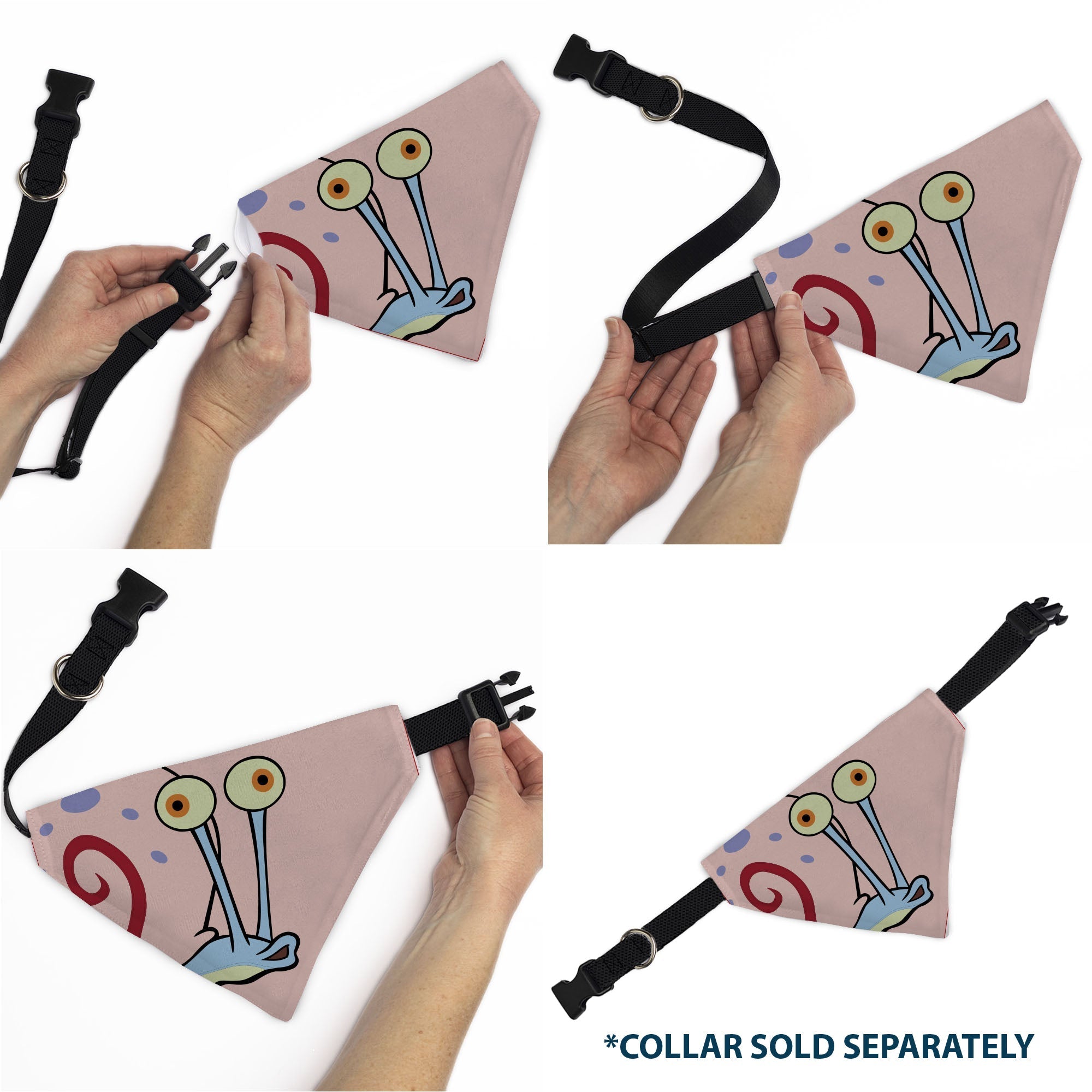 Pet Bandana - SpongeBob SquarePants Gary the Snail Face Close-Up Pink 