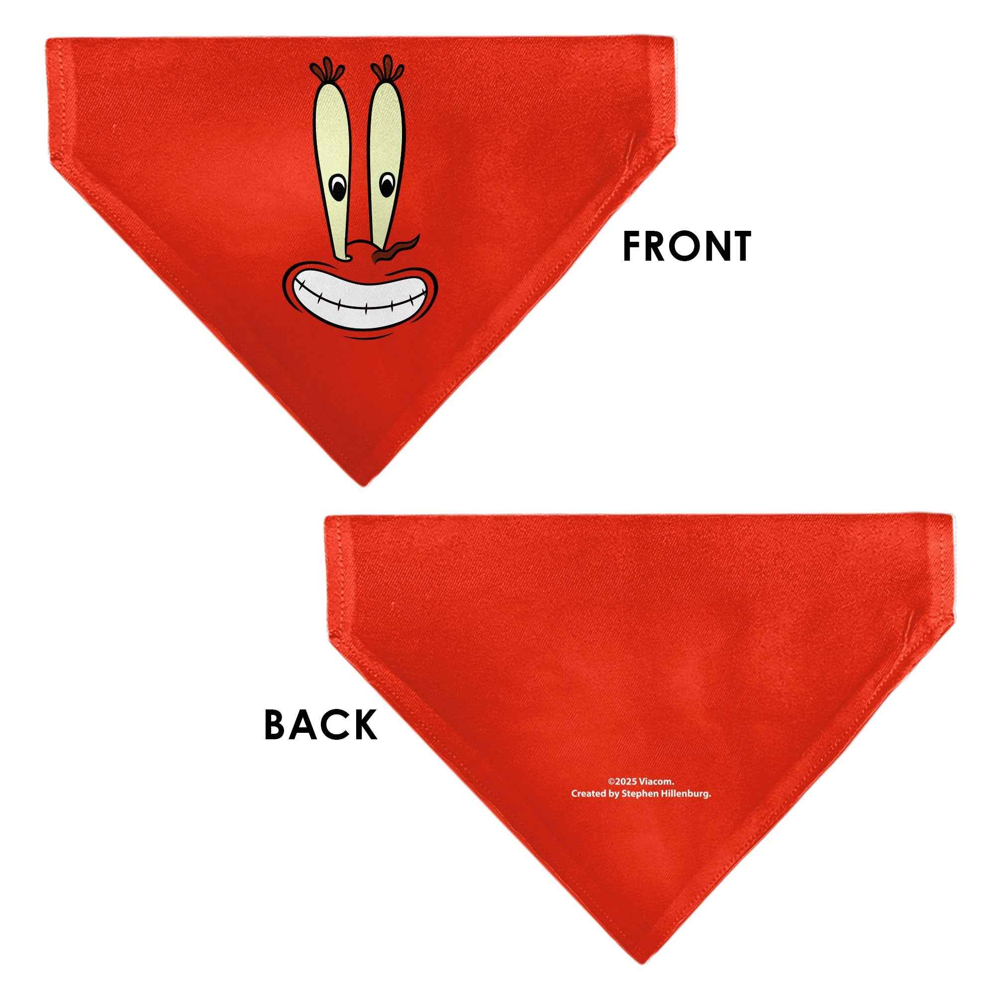 Buckle-Down SpongeBob SquarePants Mr. Krabs Character Close-Up Red Over-the-Collar Dog Bandana