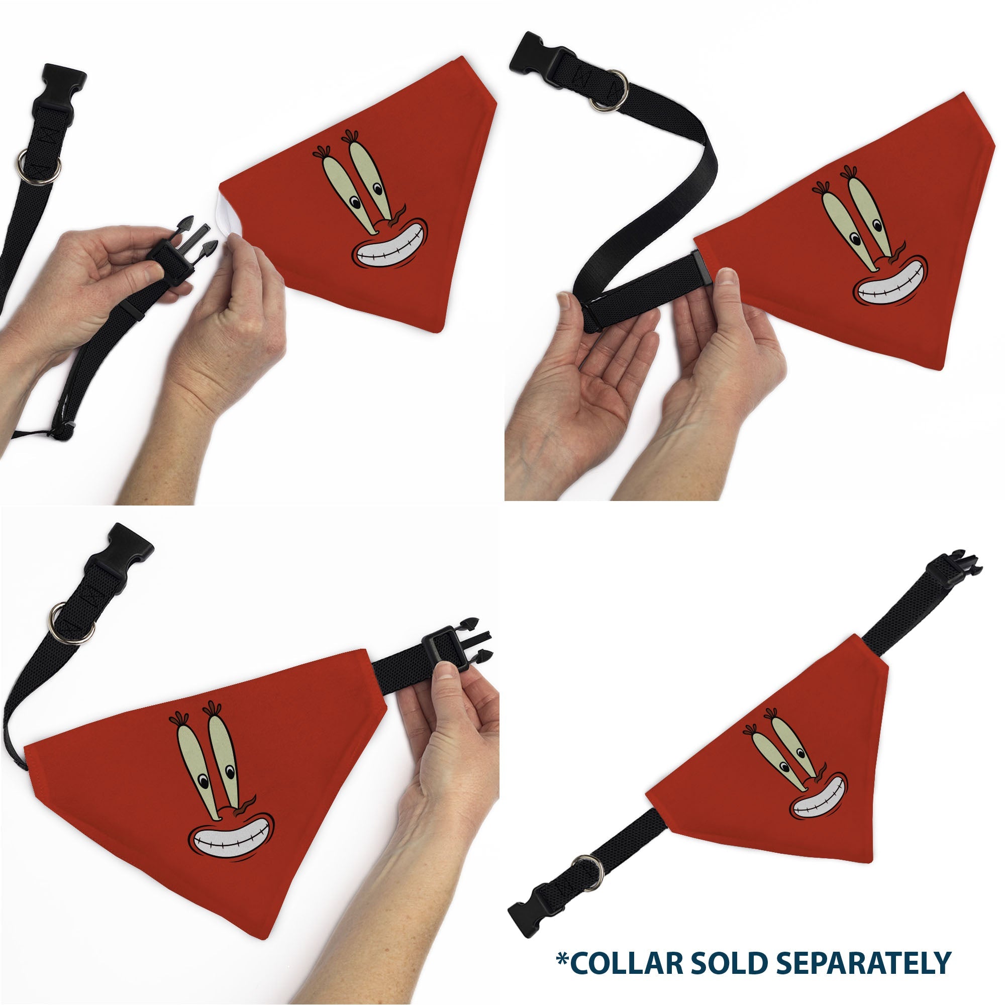 Buckle-Down SpongeBob SquarePants Mr. Krabs Character Close-Up Red Over-the-Collar Dog Bandana