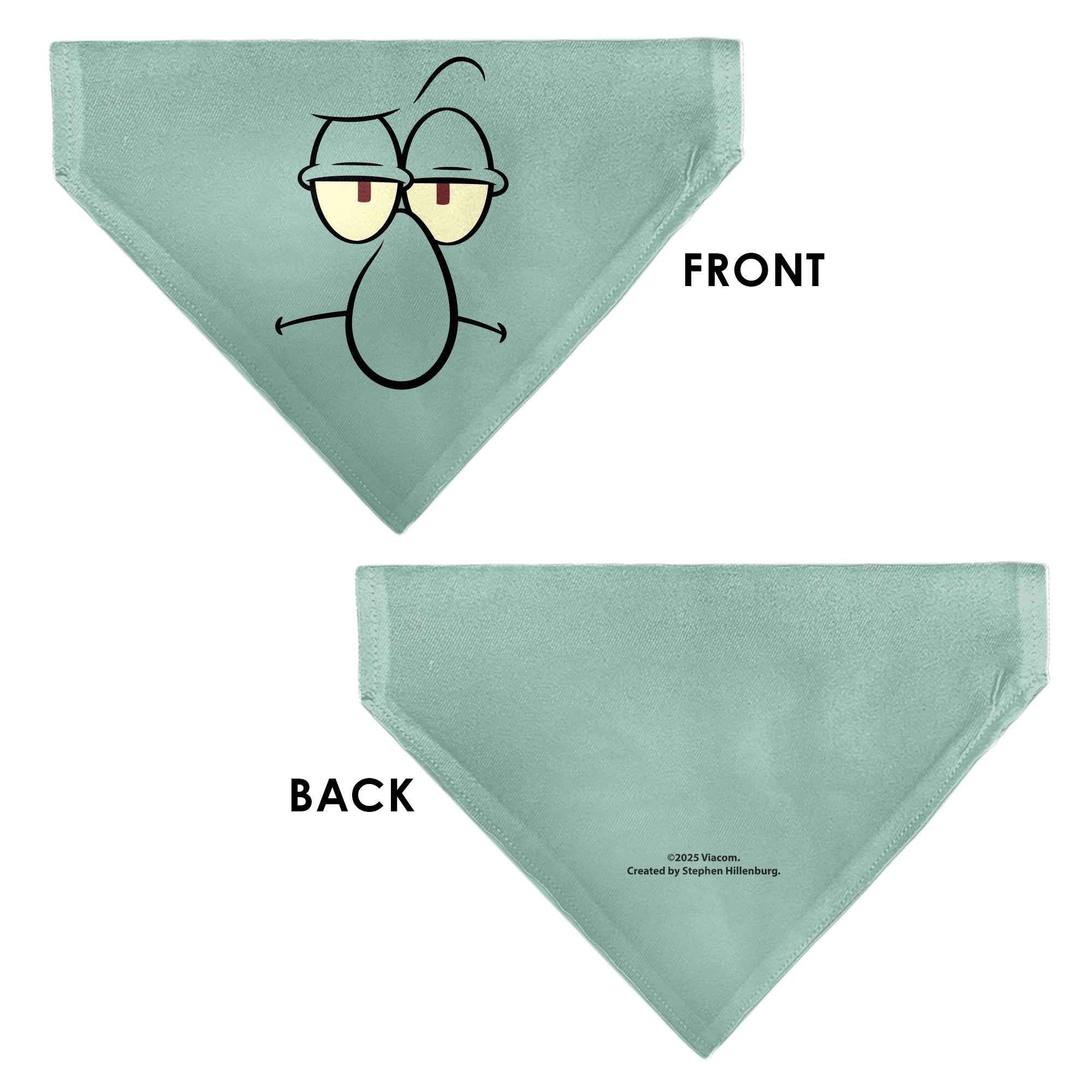 Buckle-Down SpongeBob SquarePants Squidward Character Close-Up Blue Over-the-Collar Dog Bandana