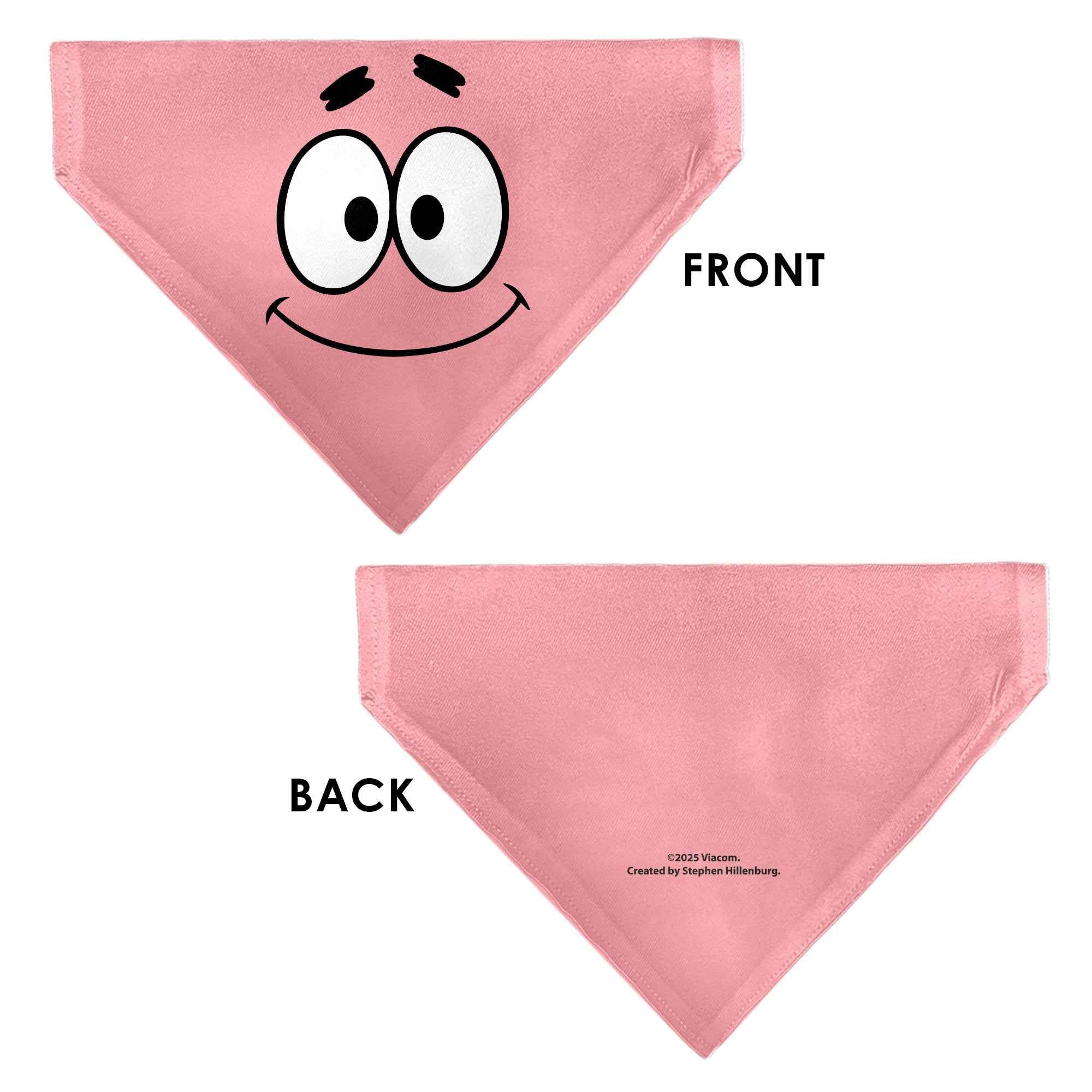 Buckle-Down SpongeBob SquarePants Patrick Star Character Close-Up Pink Over-the-Collar Dog Bandana