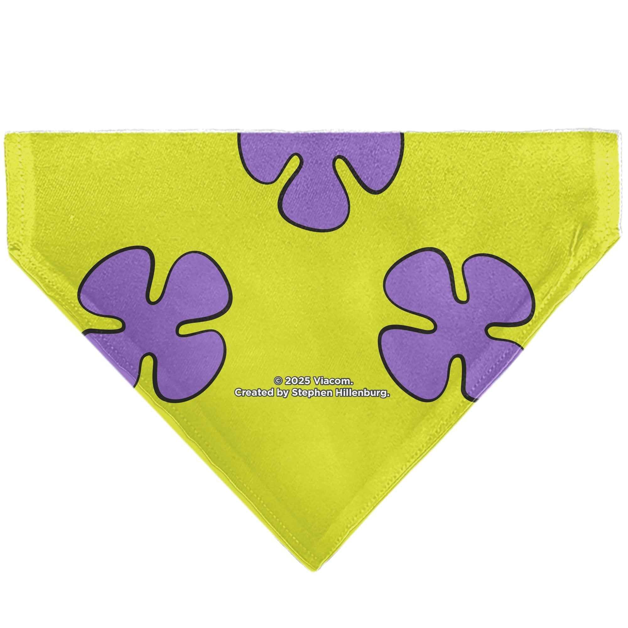 Buckle-Down Patrick Star Shorts Flower Icon Green/Lavender Over-the-Collar Dog Bandana