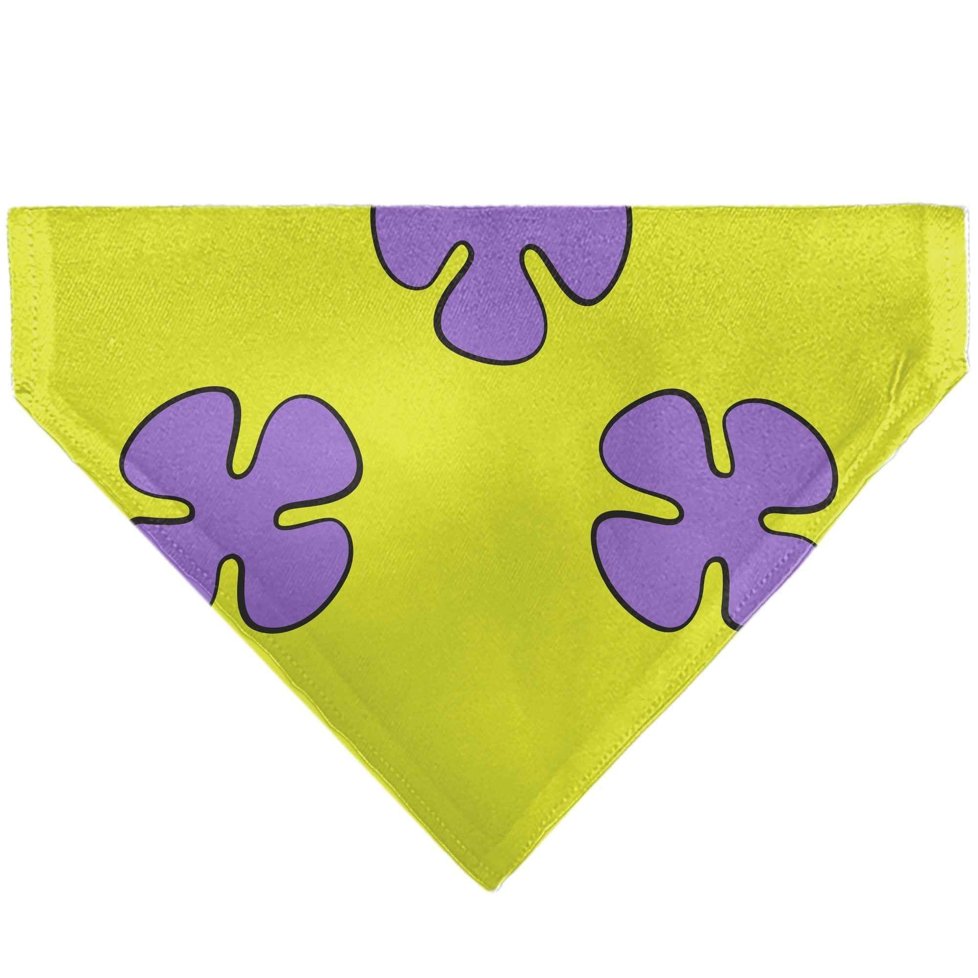 Buckle-Down Patrick Star Shorts Flower Icon Green/Lavender Over-the-Collar Dog Bandana