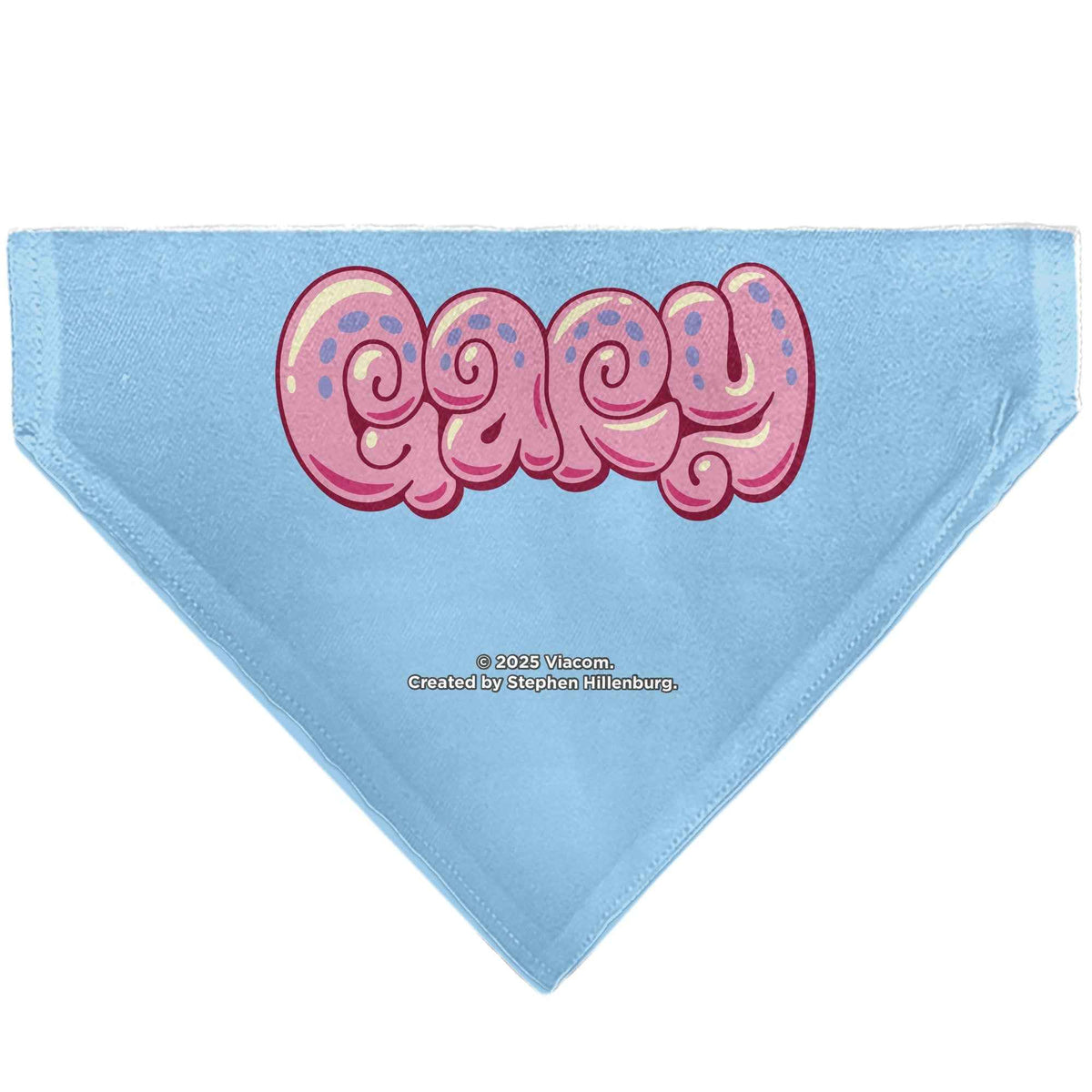Pet Bandana - GARY the Snail Smiling Face Close-Up and Text Blue/Pinks