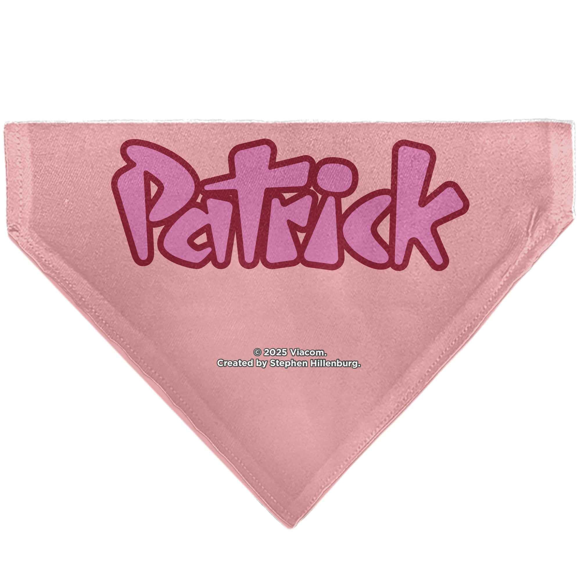 Buckle-Down Patrick Star Smiling Face Close-Up and Text Pinks/Reds Over-the-Collar Dog Bandana