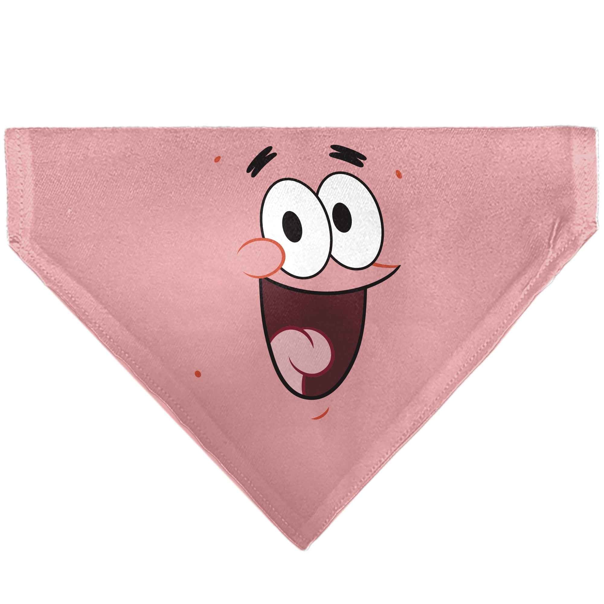 Buckle-Down Patrick Star Smiling Face Close-Up and Text Pinks/Reds Over-the-Collar Dog Bandana