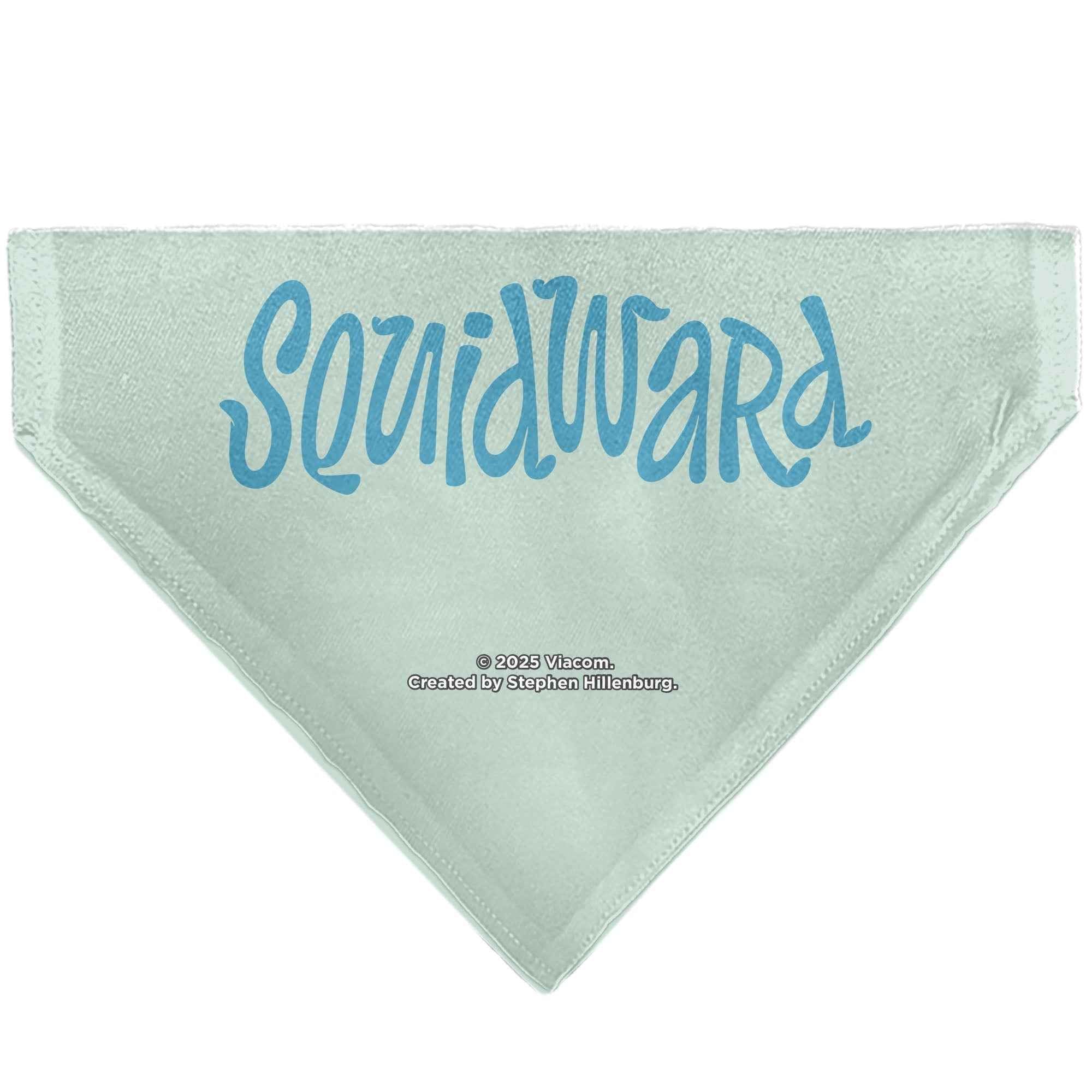 Pet Bandana - SQUIDWARD Frowning Face Close-Up and Text Blues