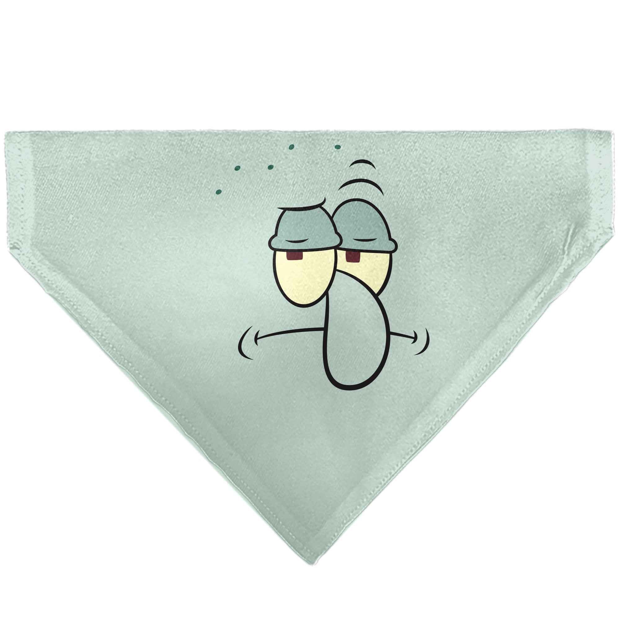 Pet Bandana - SQUIDWARD Frowning Face Close-Up and Text Blues