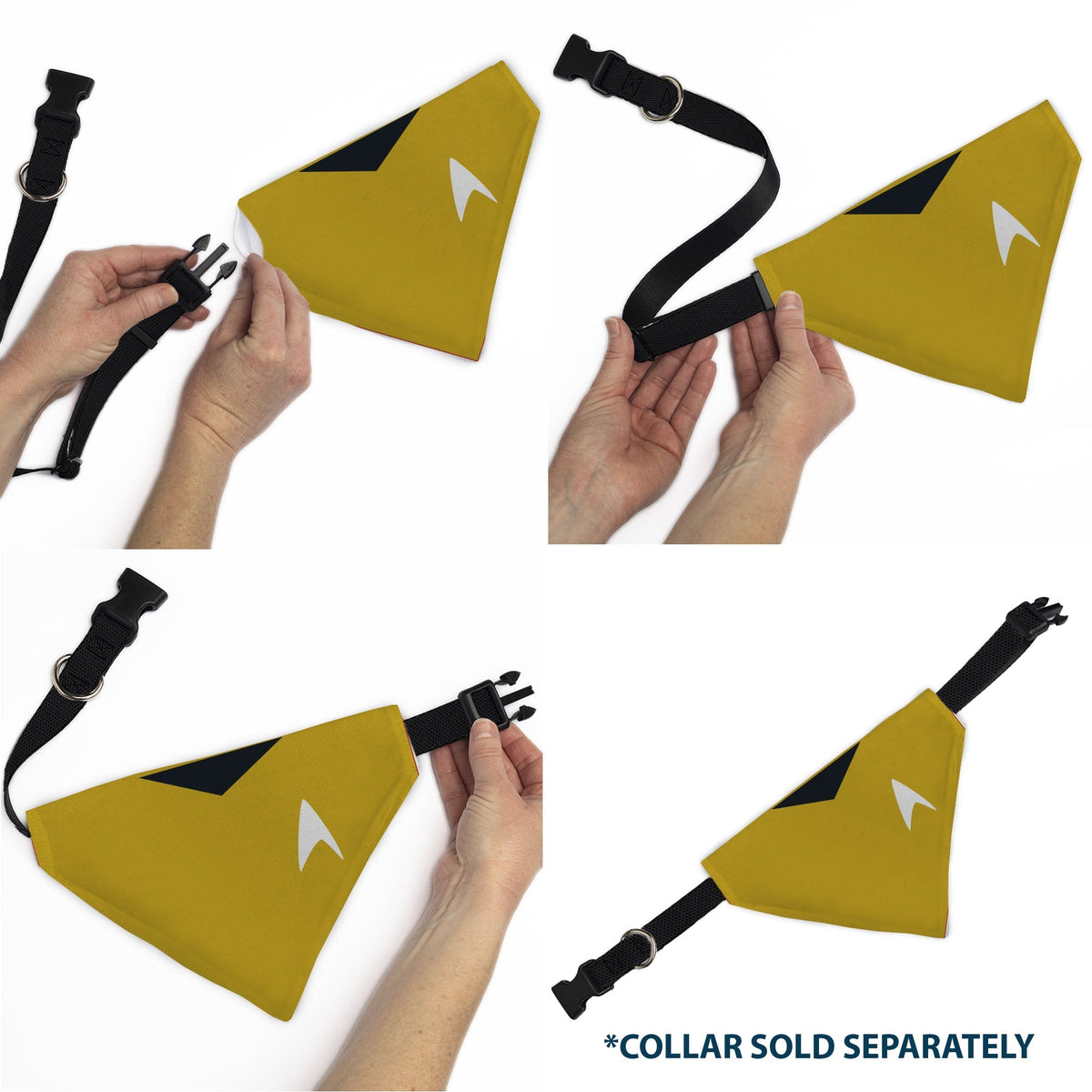 Pet Bandana - Star Trek Original Series Golden Yellow Uniform Print 