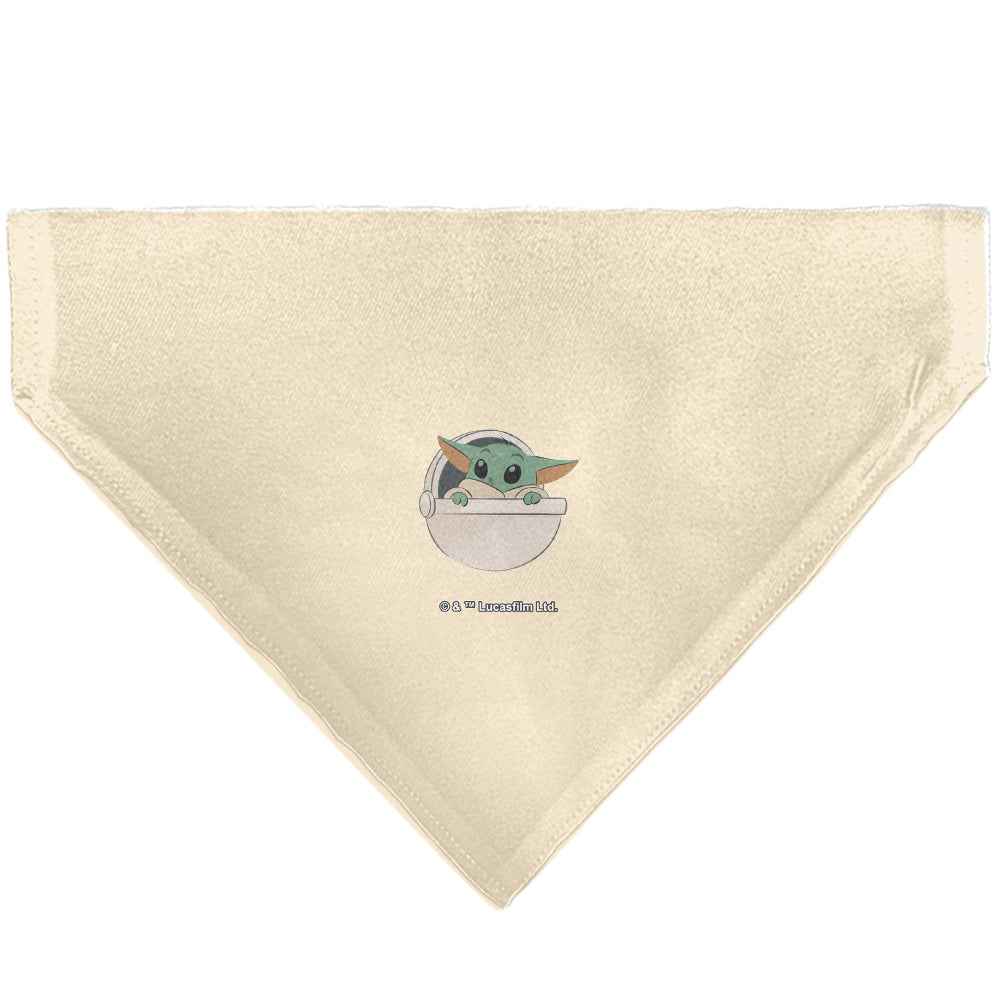 Buckle-Down Star Wars The Mandalorian The Force Is Strong Grogu Pod Pose Beige/Tans Over-the-Collar Dog Bandana