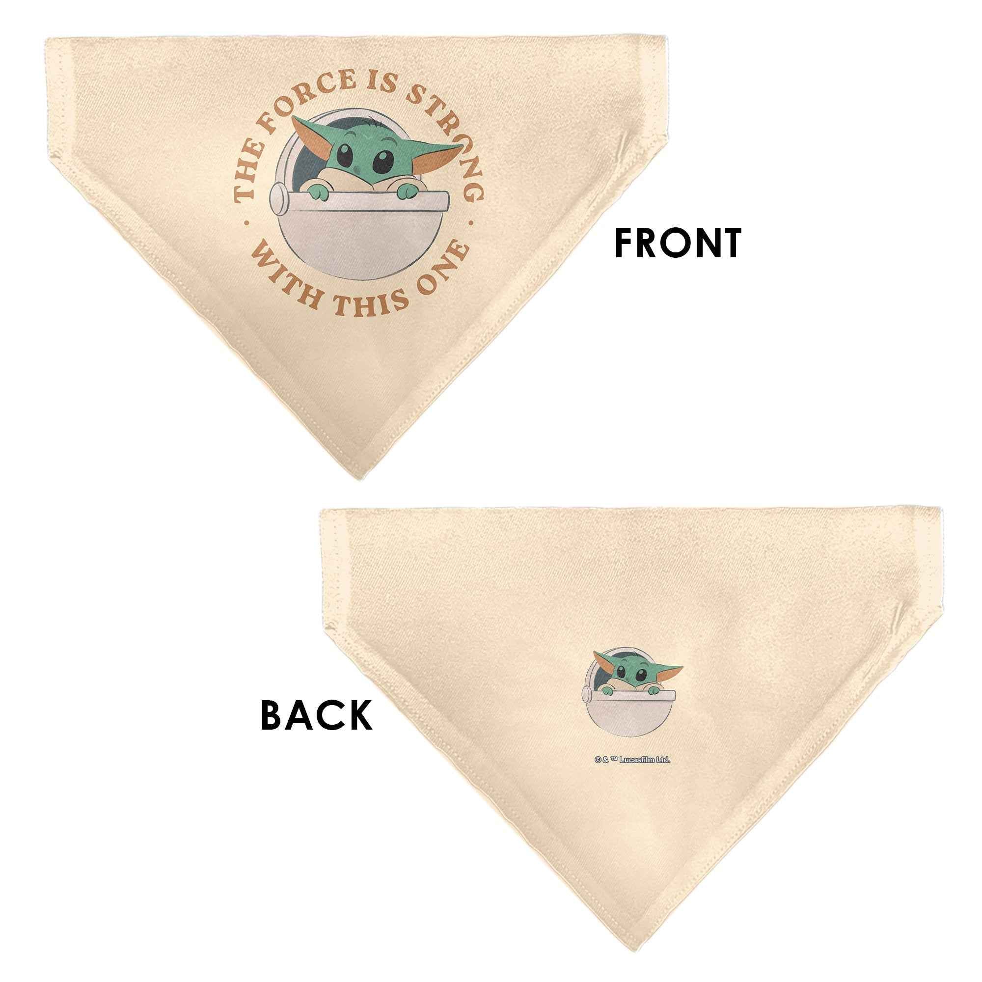 Buckle-Down Star Wars The Mandalorian The Force Is Strong Grogu Pod Pose Beige/Tans Over-the-Collar Dog Bandana