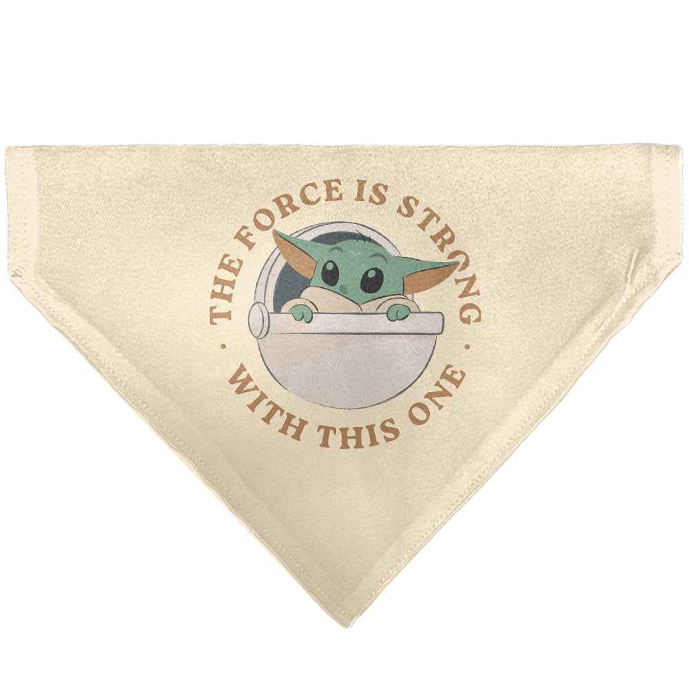 Buckle-Down Star Wars The Mandalorian The Force Is Strong Grogu Pod Pose Beige/Tans Over-the-Collar Dog Bandana
