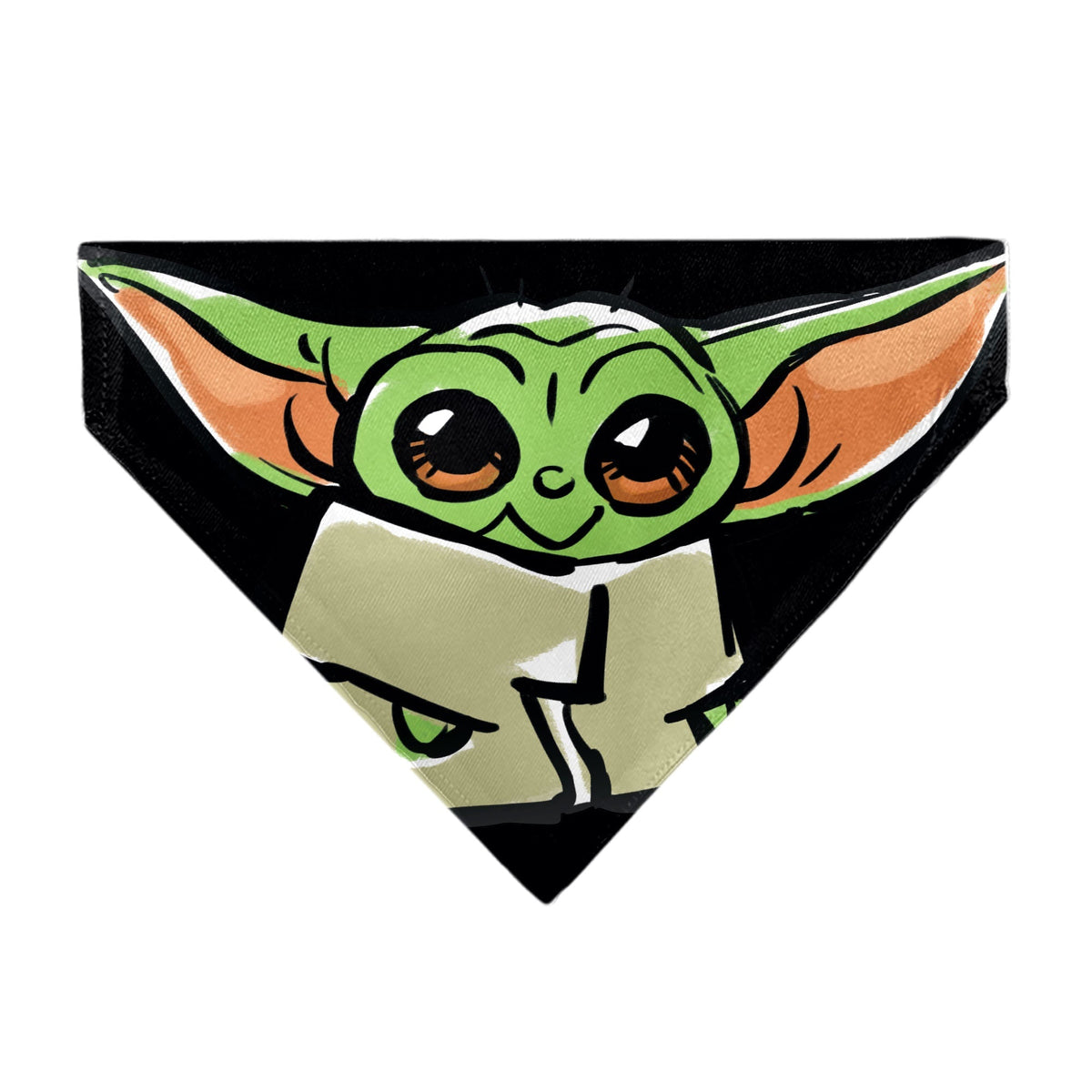 Pet Bandana - Star Wars Grogu Baby Yoda Smiling Impression Painting Black 
