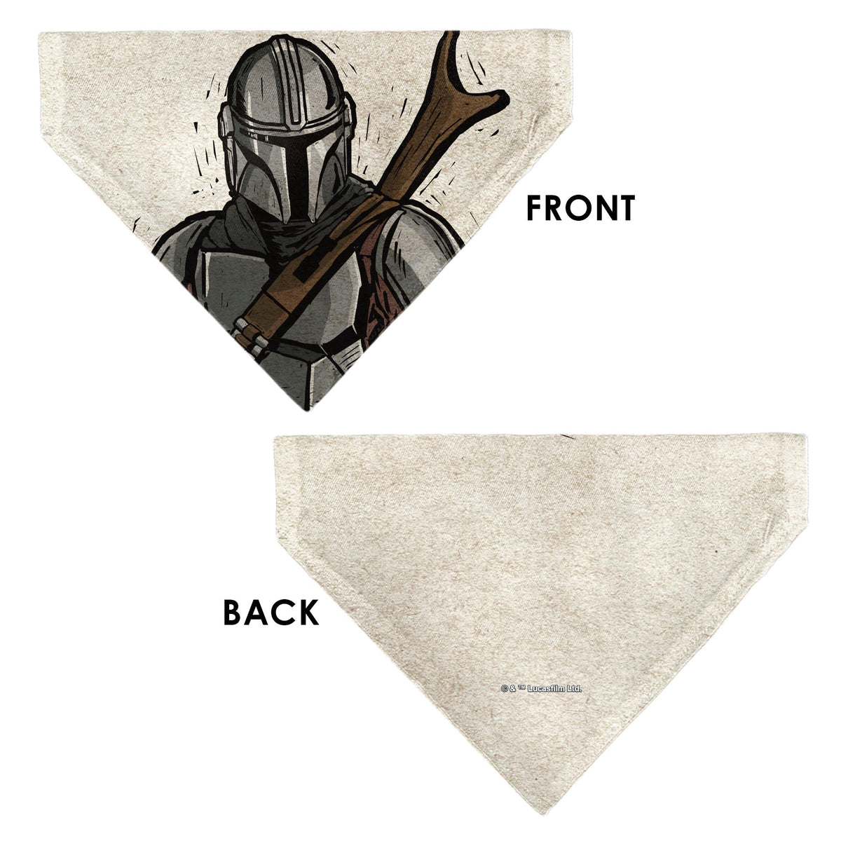 Pet Bandana - Star Wars The Madalorian Impression Painting Beige 