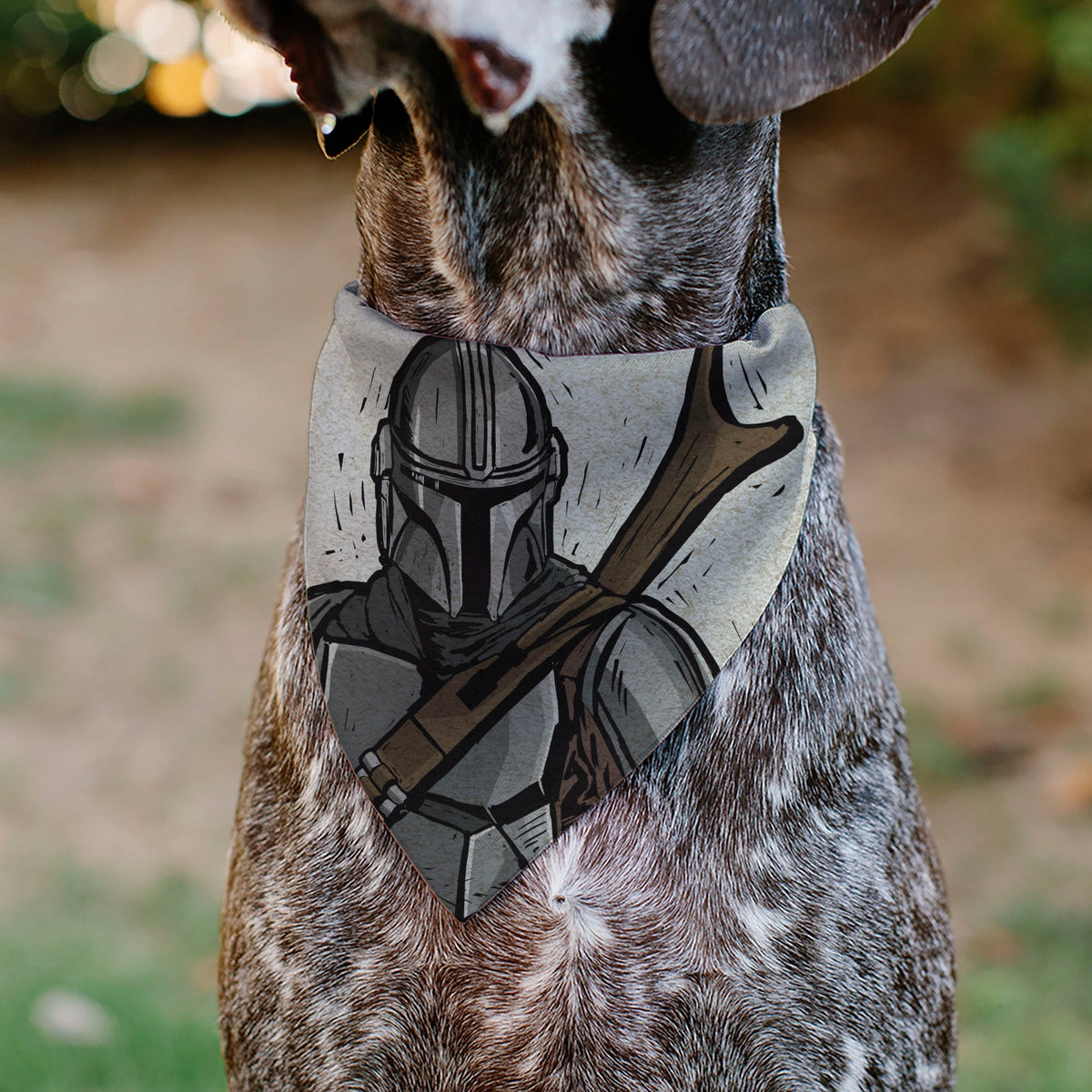 Pet Bandana - Star Wars The Madalorian Impression Painting Beige 